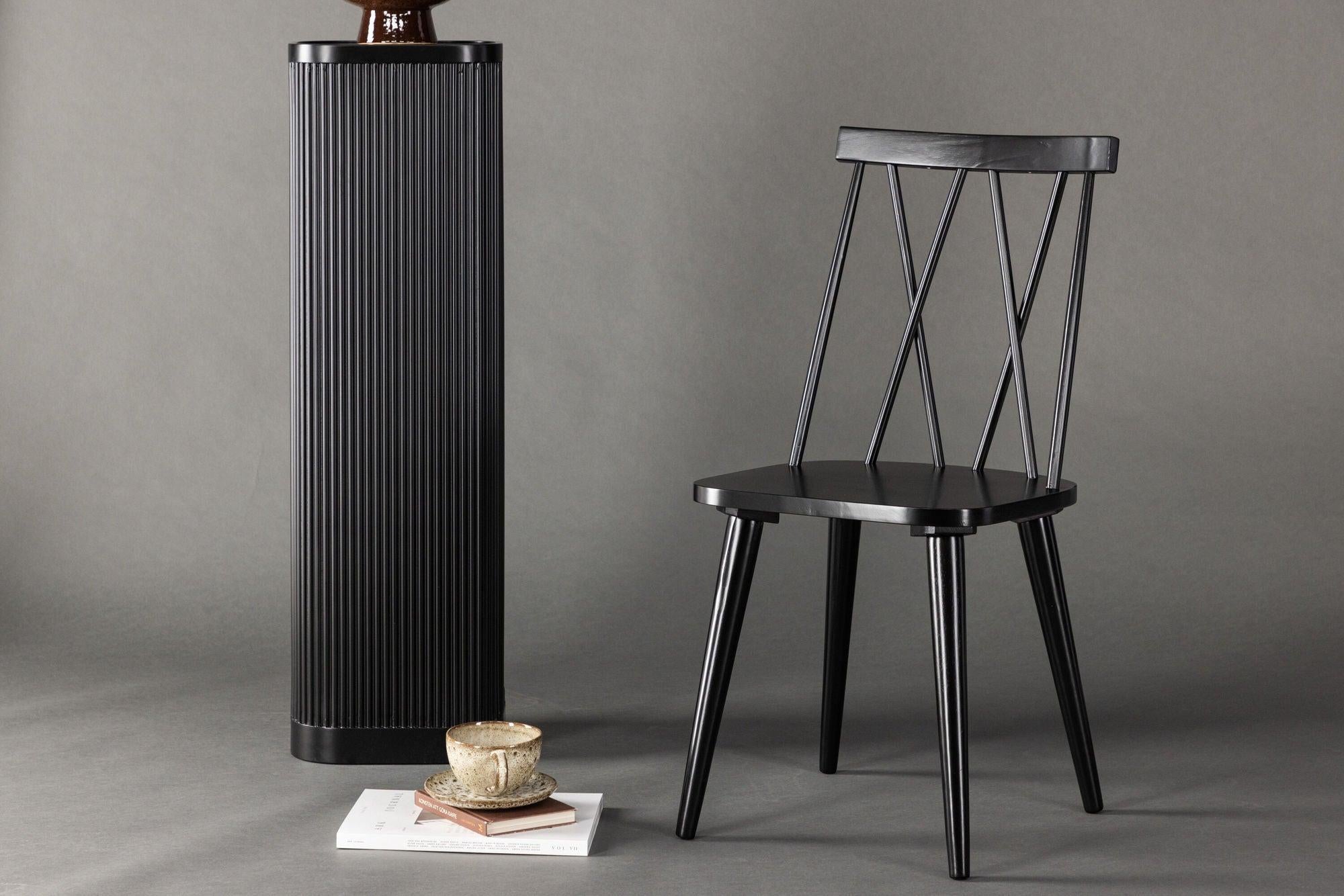 2er-Set Esszimmerstühle Mariette aus Gummibaumholz - Schwarz-Holzstühle-Venture Home-le canapé