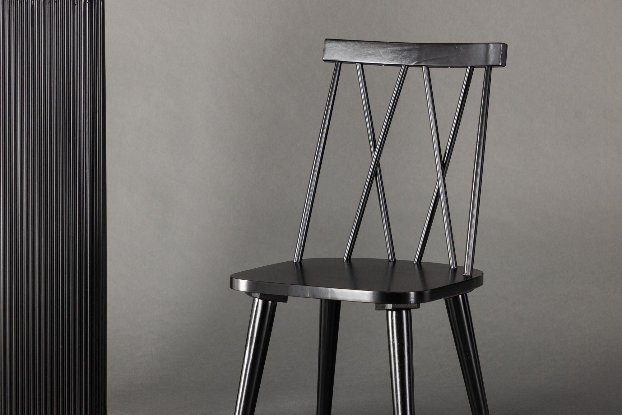 2er-Set Esszimmerstühle Mariette aus Gummibaumholz - Schwarz-Holzstühle-Venture Home-le canapé