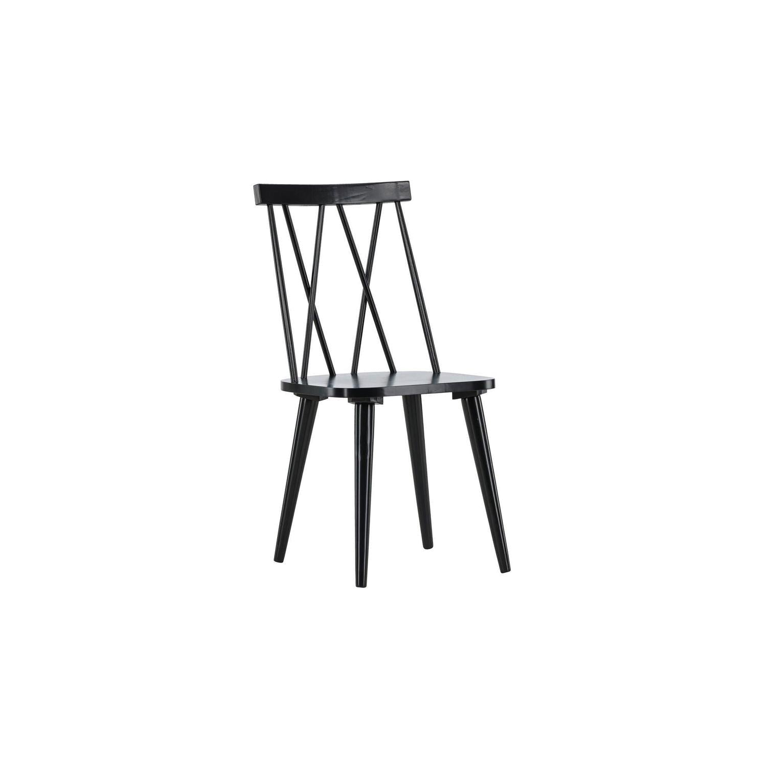 2er-Set Esszimmerstühle Mariette aus Gummibaumholz - Schwarz-Holzstühle-Venture Home-le canapé