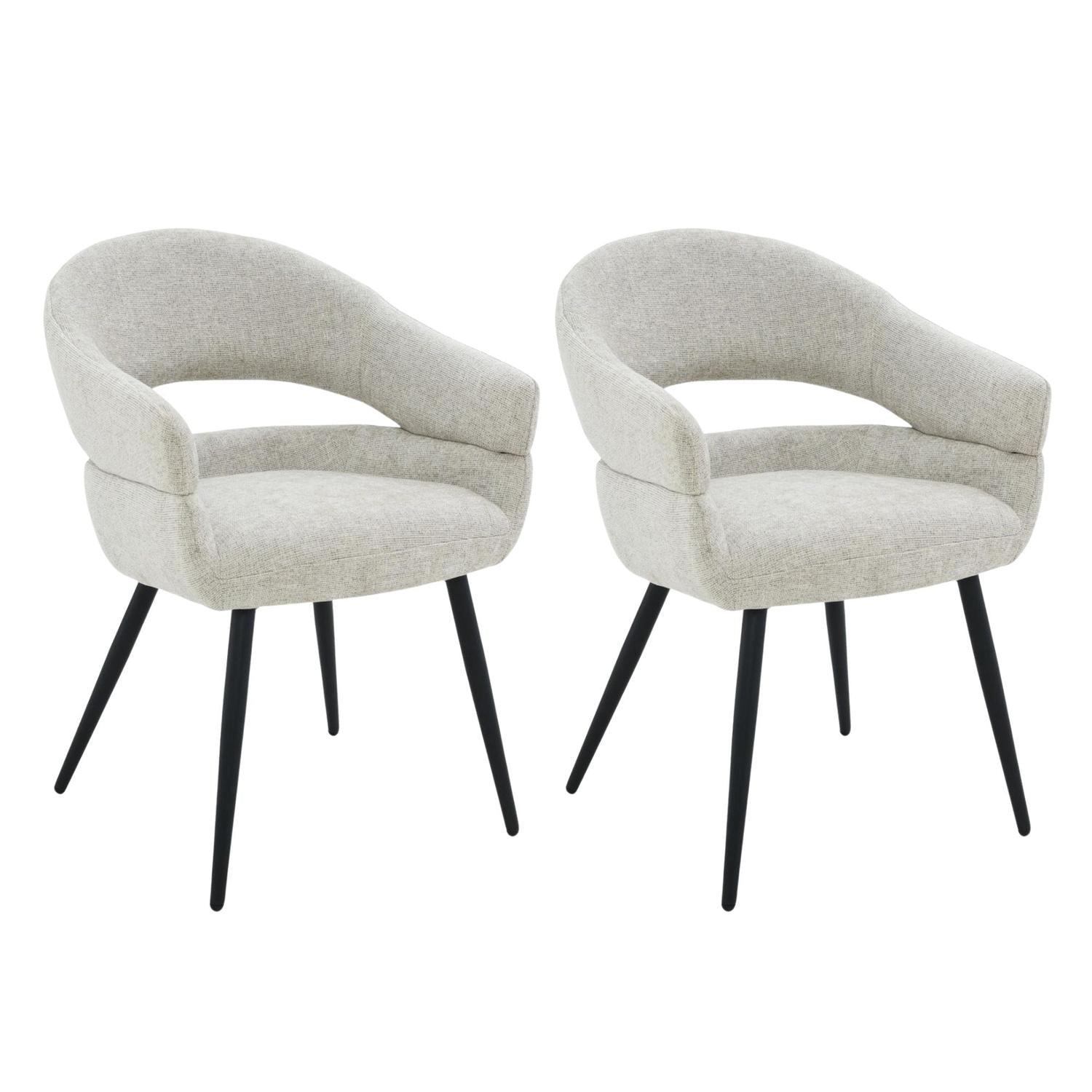 2er-Set Esszimmerstühle Megan - Beige-Esszimmerstühle-Livingfurn-le canapé