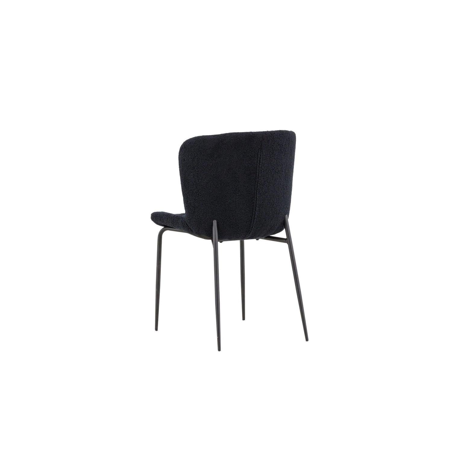 2er-Set Esszimmerstühle Modesto aus Bouclé - Schwarz-Polsterstühle-Venture Home-le canapé