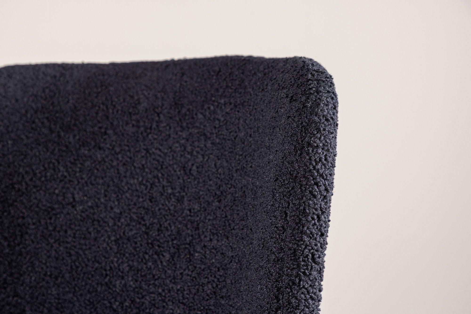 2er-Set Esszimmerstühle Modesto aus Teddy Bouclé - Schwarz-Polsterstühle-Venture Home-le canapé