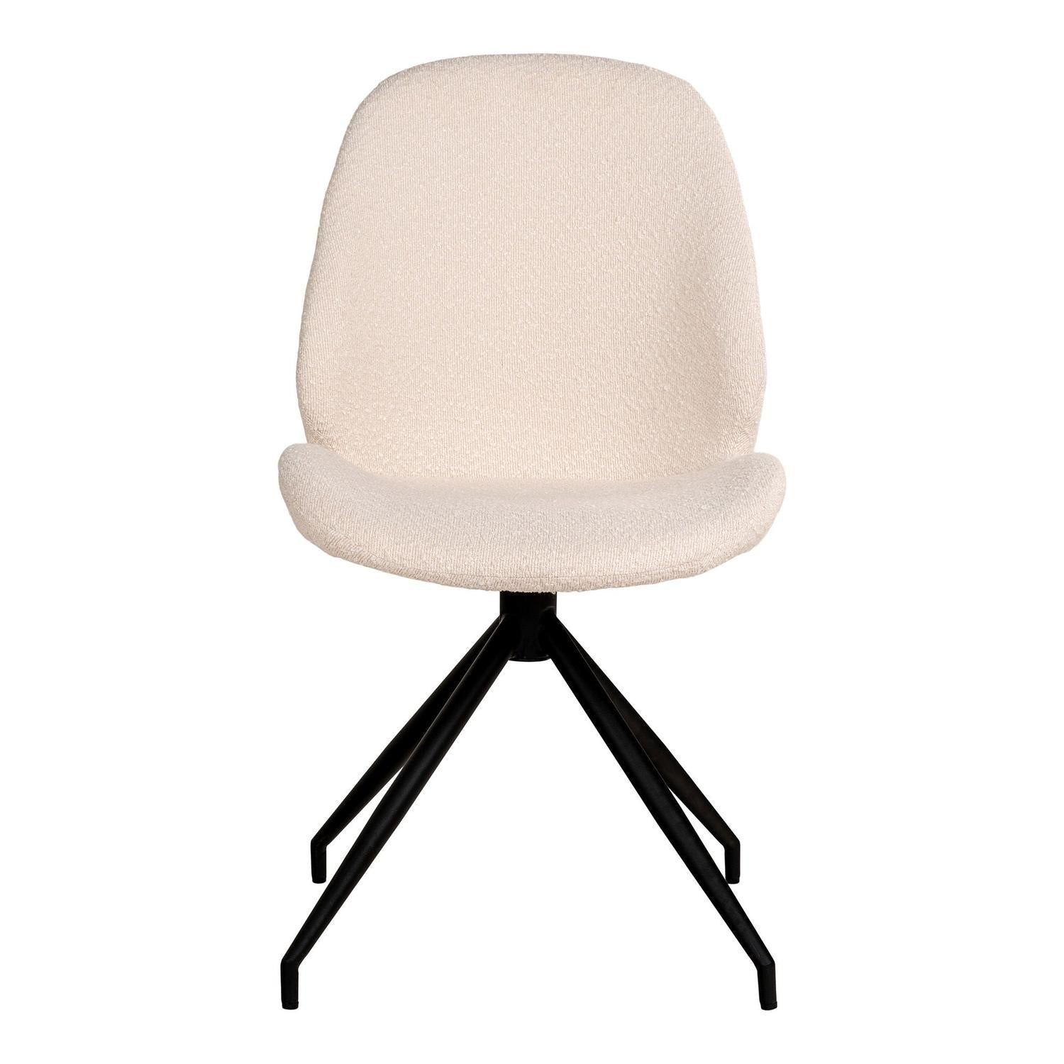 2er-Set Esszimmerstühle Monte Carlo drehbar aus Teddy Bouclé - Weiß-Esszimmerstühle-House Nordic-le canapé