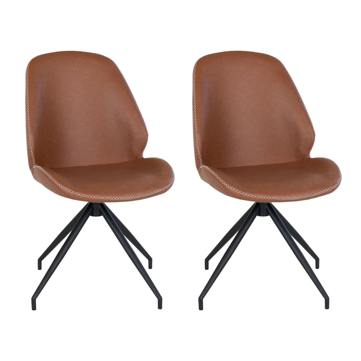 2er-Set Esszimmerstühle Monte Carlo drehbar - Braun-Esszimmerstuhl-House Nordic-le canapé