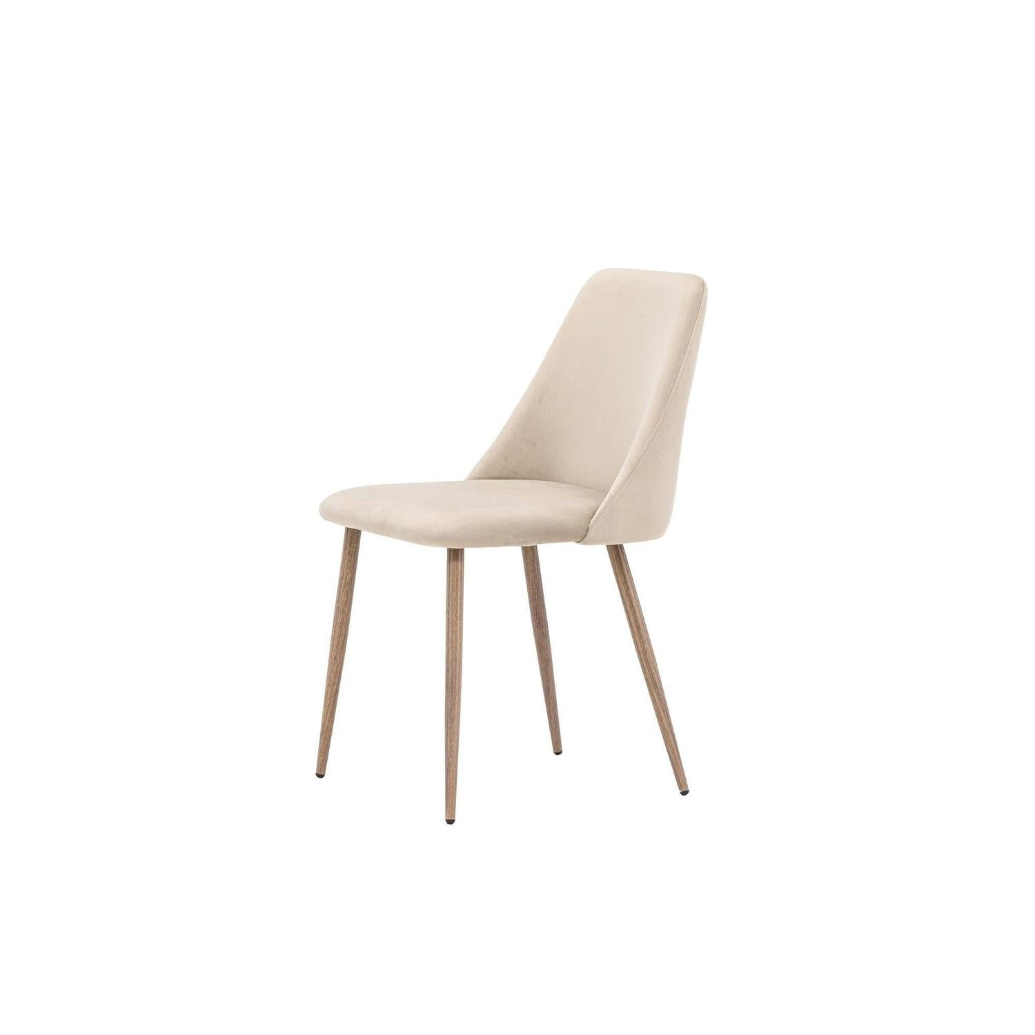 2er-Set Esszimmerstühle Night aus Samt - Beige-Esszimmerstühle-Venture Home-le canapé