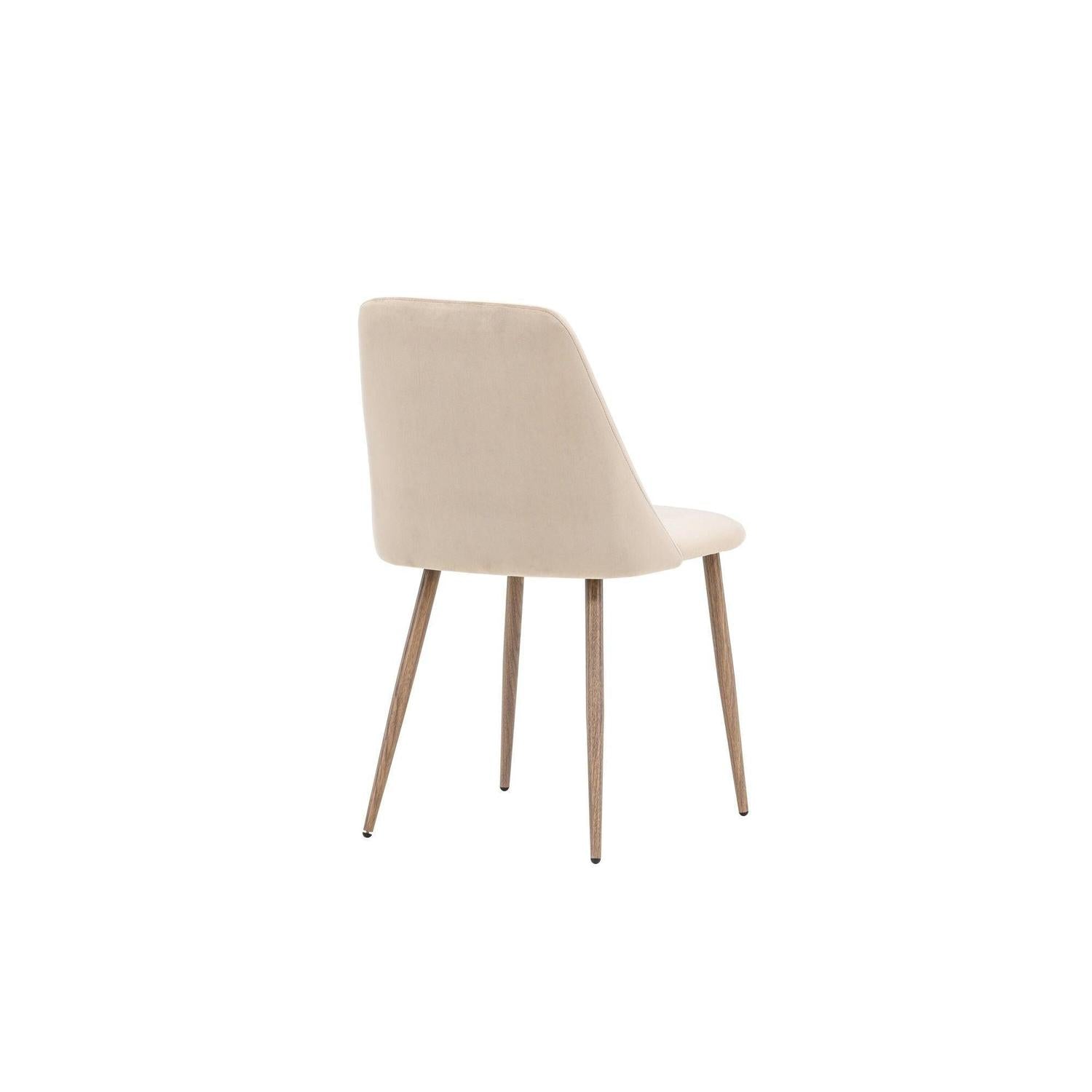 2er-Set Esszimmerstühle Night aus Samt - Beige-Esszimmerstühle-Venture Home-le canapé