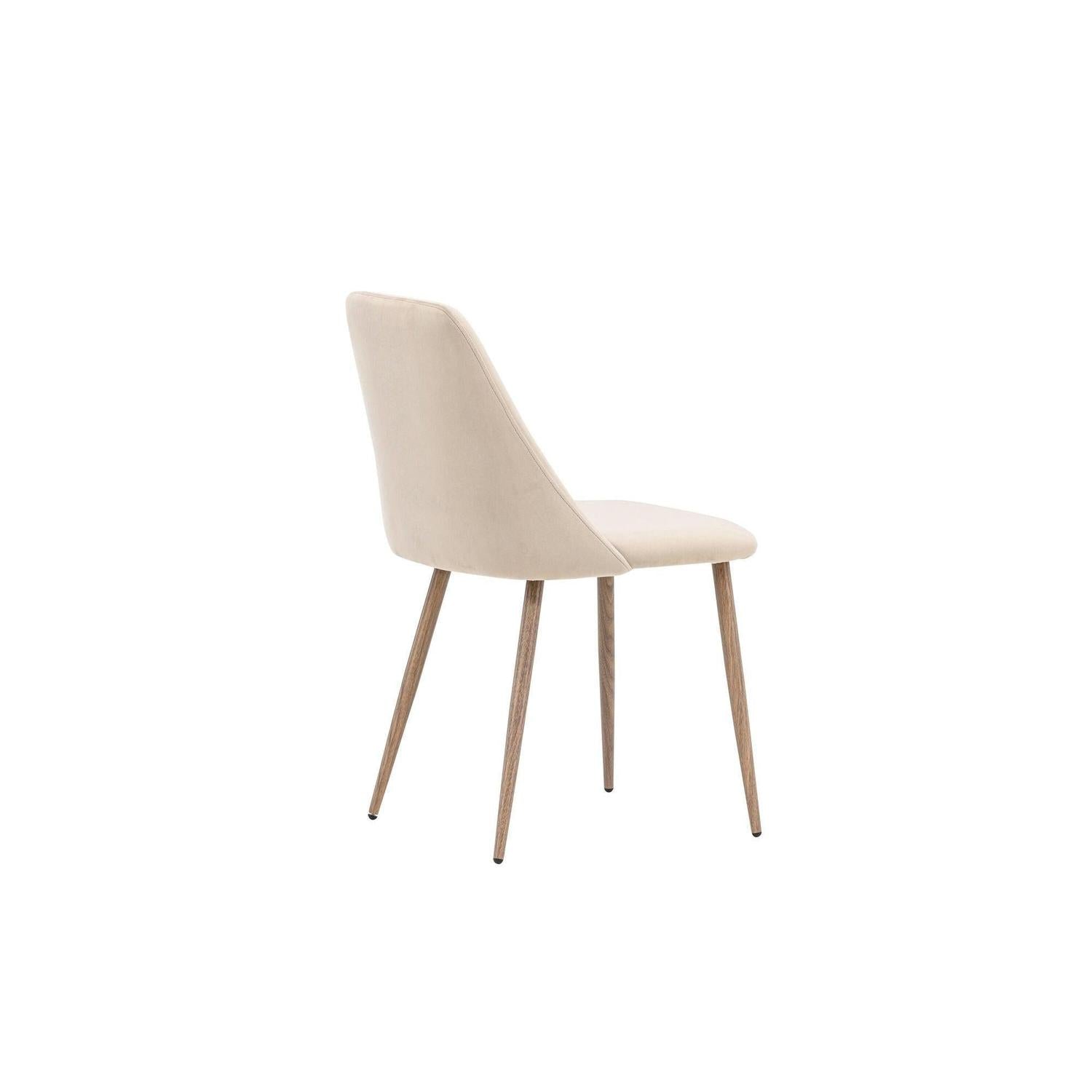 2er-Set Esszimmerstühle Night aus Samt - Beige-Esszimmerstühle-Venture Home-le canapé