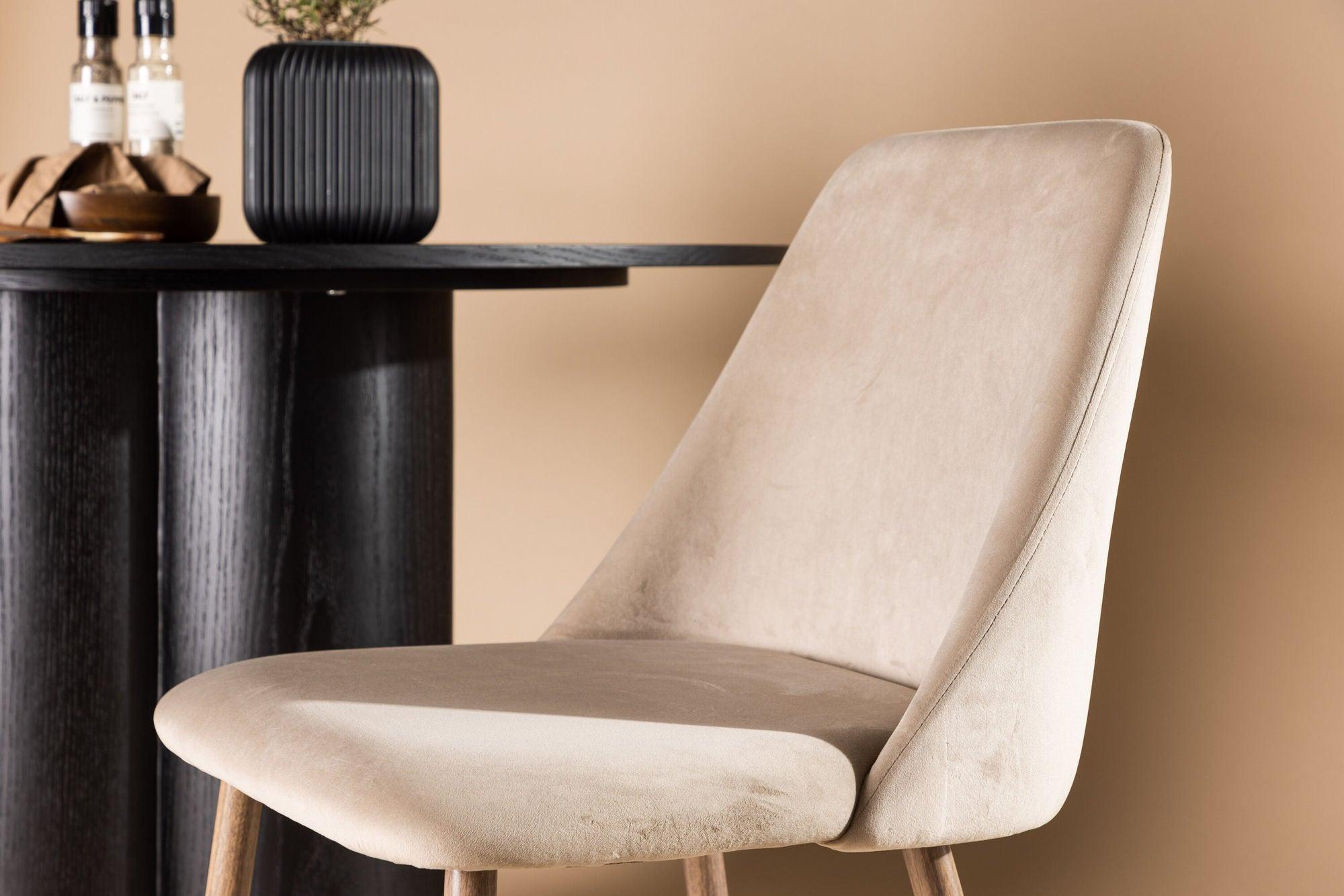 2er-Set Esszimmerstühle Night aus Samt - Beige-Esszimmerstühle-Venture Home-le canapé