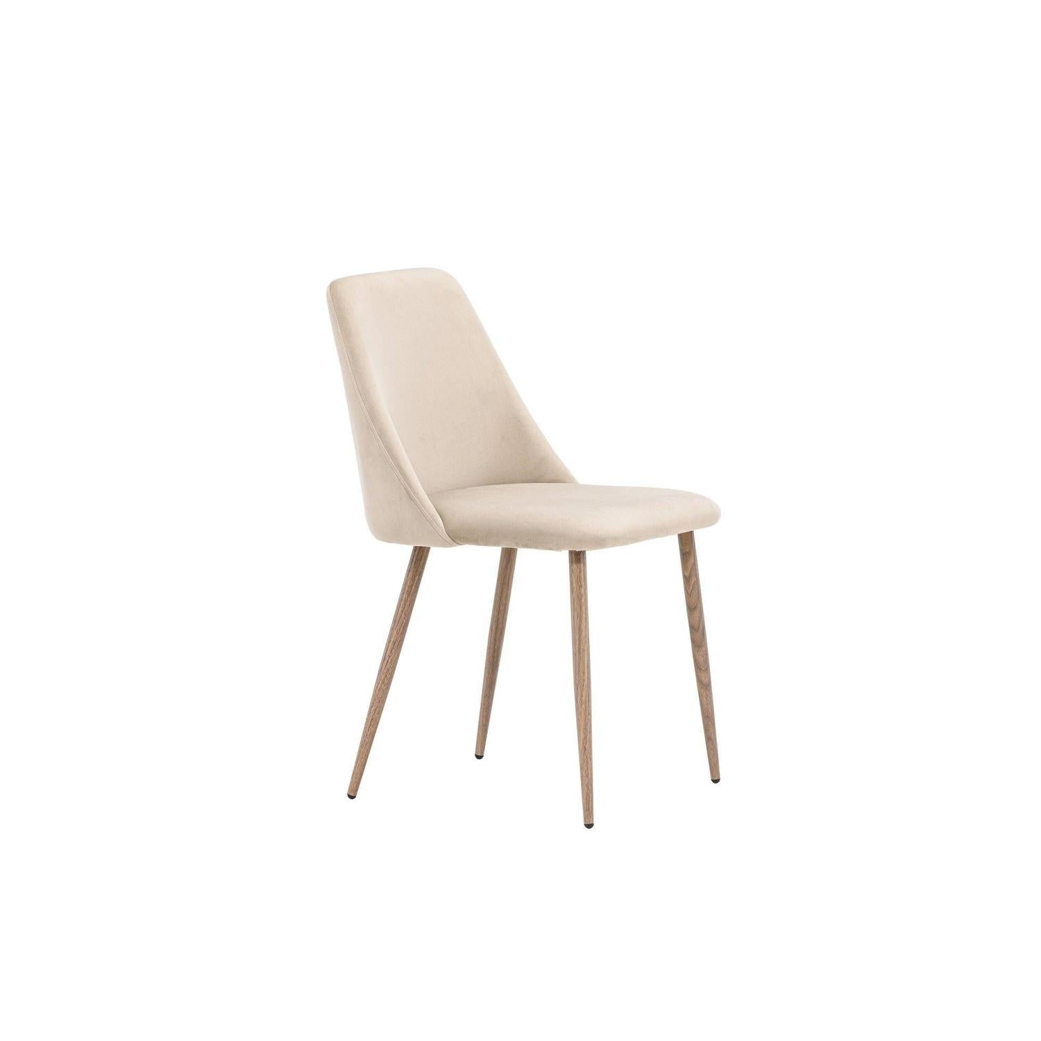 2er-Set Esszimmerstühle Night aus Samt - Beige-Esszimmerstühle-Venture Home-le canapé