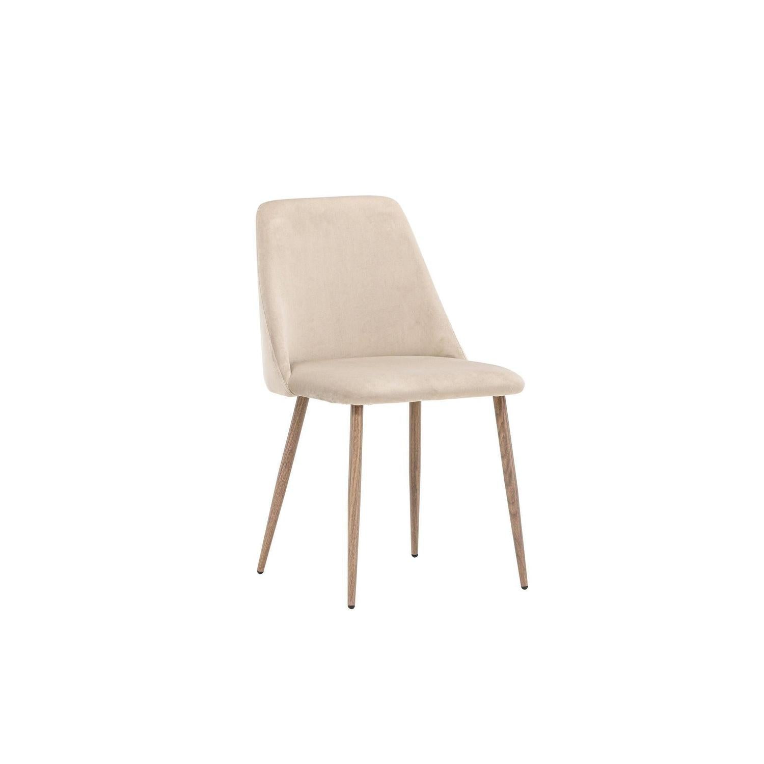 2er-Set Esszimmerstühle Night aus Samt - Beige-Esszimmerstühle-Venture Home-le canapé