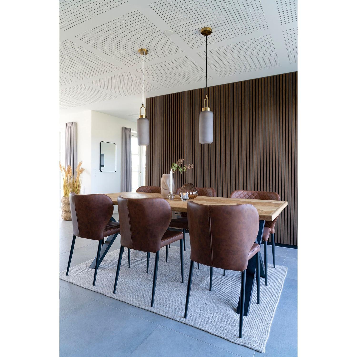 2er-Set Esszimmerstühle Pisa aus Kunstleder - Vintage Braun-Esszimmerstuhl-House Nordic-le canapé