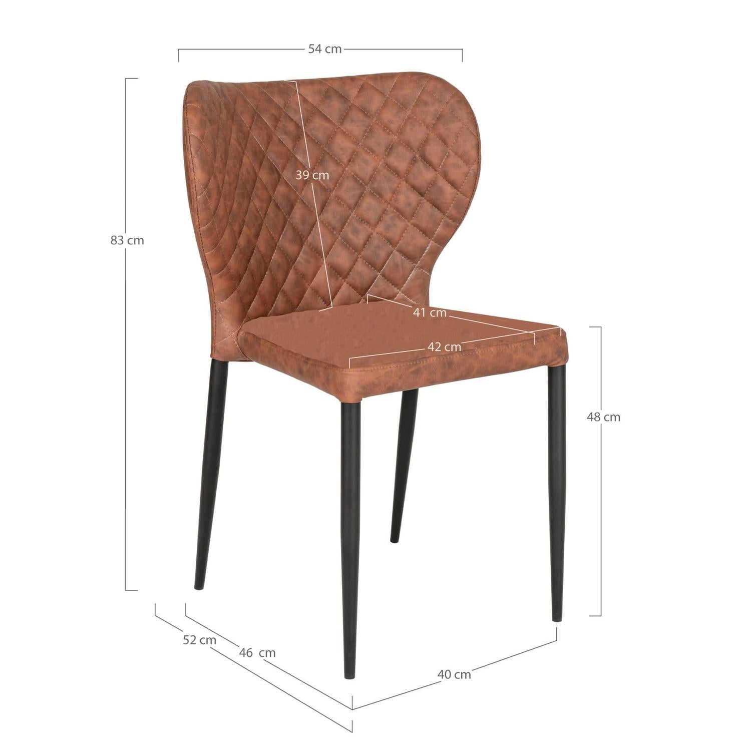 2er-Set Esszimmerstühle Pisa aus Kunstleder - Vintage Braun-Esszimmerstuhl-House Nordic-le canapé