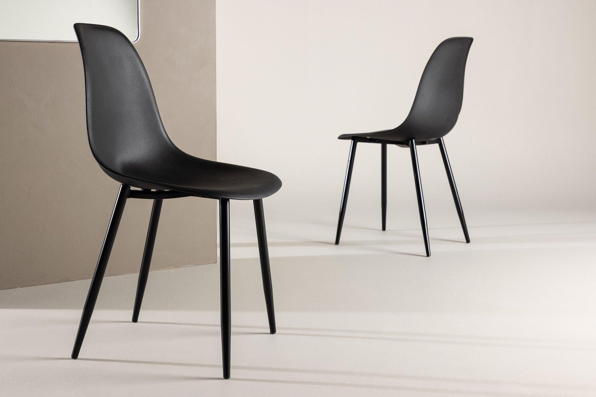 2er-Set Esszimmerstühle Polar - Schwarz-Kunststoffstühle-Venture Home-le canapé