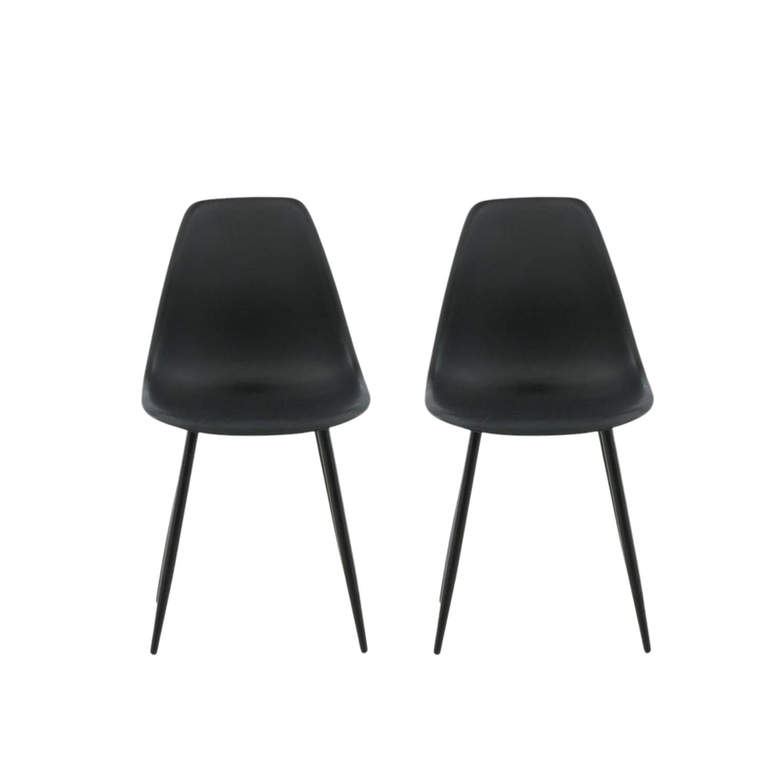 2er-Set Esszimmerstühle Polar - Schwarz-Kunststoffstühle-Venture Home-le canapé