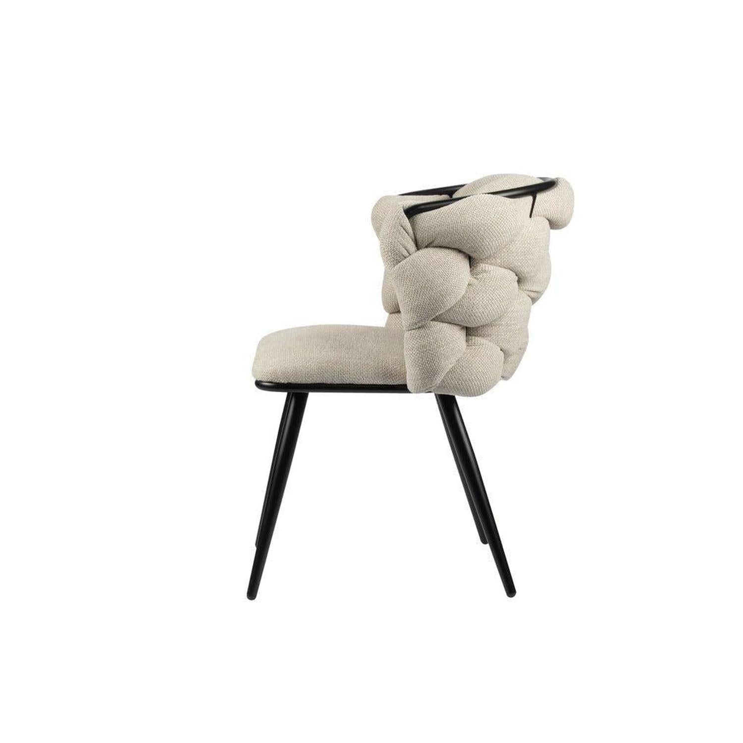 2er-Set Esszimmerstühle Rock aus Chenille - Beige-Esszimmerstühle-Pole to Pole-le canapé