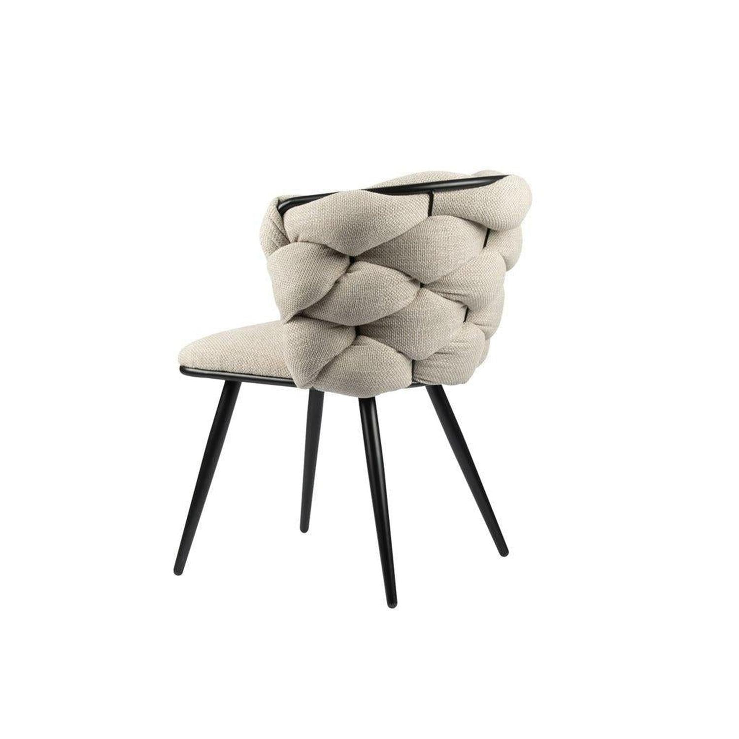 2er-Set Esszimmerstühle Rock aus Chenille - Beige-Esszimmerstühle-Pole to Pole-le canapé