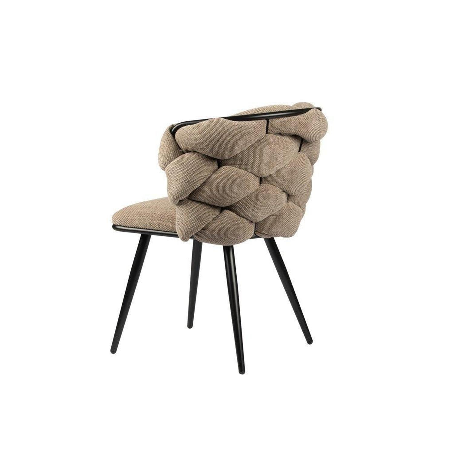 2er-Set Esszimmerstühle Rock aus Chenille - Braun-Esszimmerstühle-Pole to Pole-le canapé