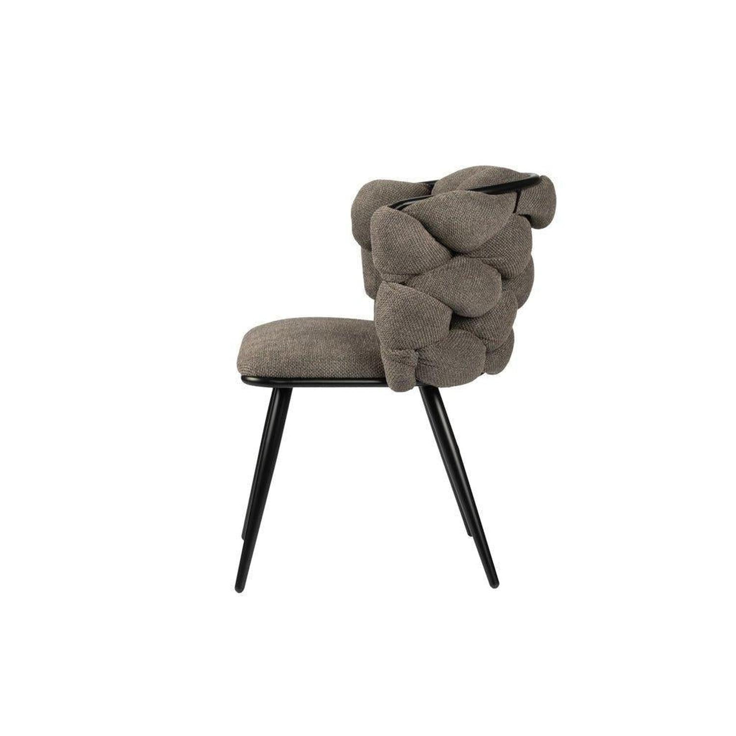 2er-Set Esszimmerstühle Rock aus Chenille - Taupe-Esszimmerstühle-Pole to Pole-le canapé