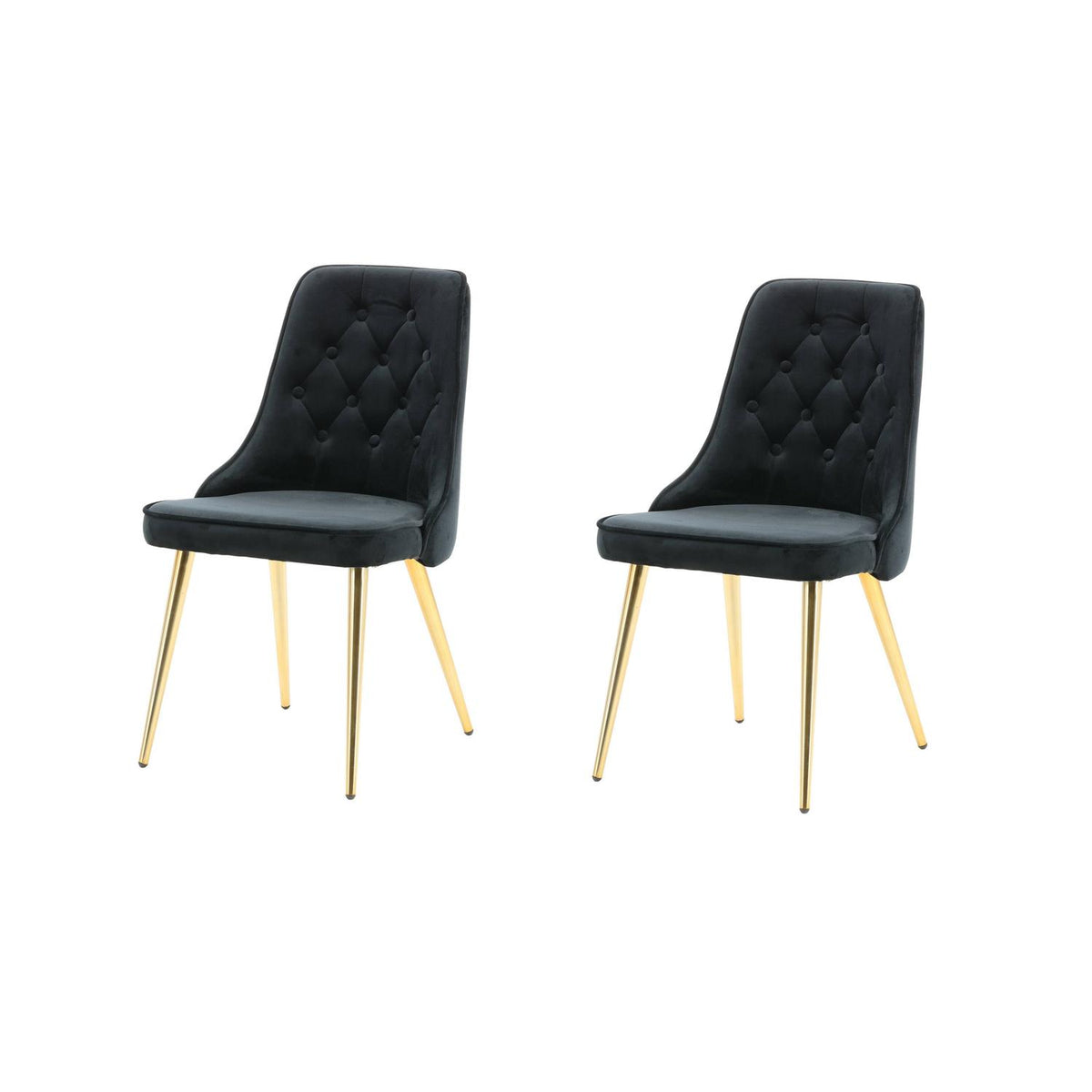 2er-Set Esszimmerstühle Samt Deluxe - Schwarz-Esszimmerstühle-Venture Home-le canapé