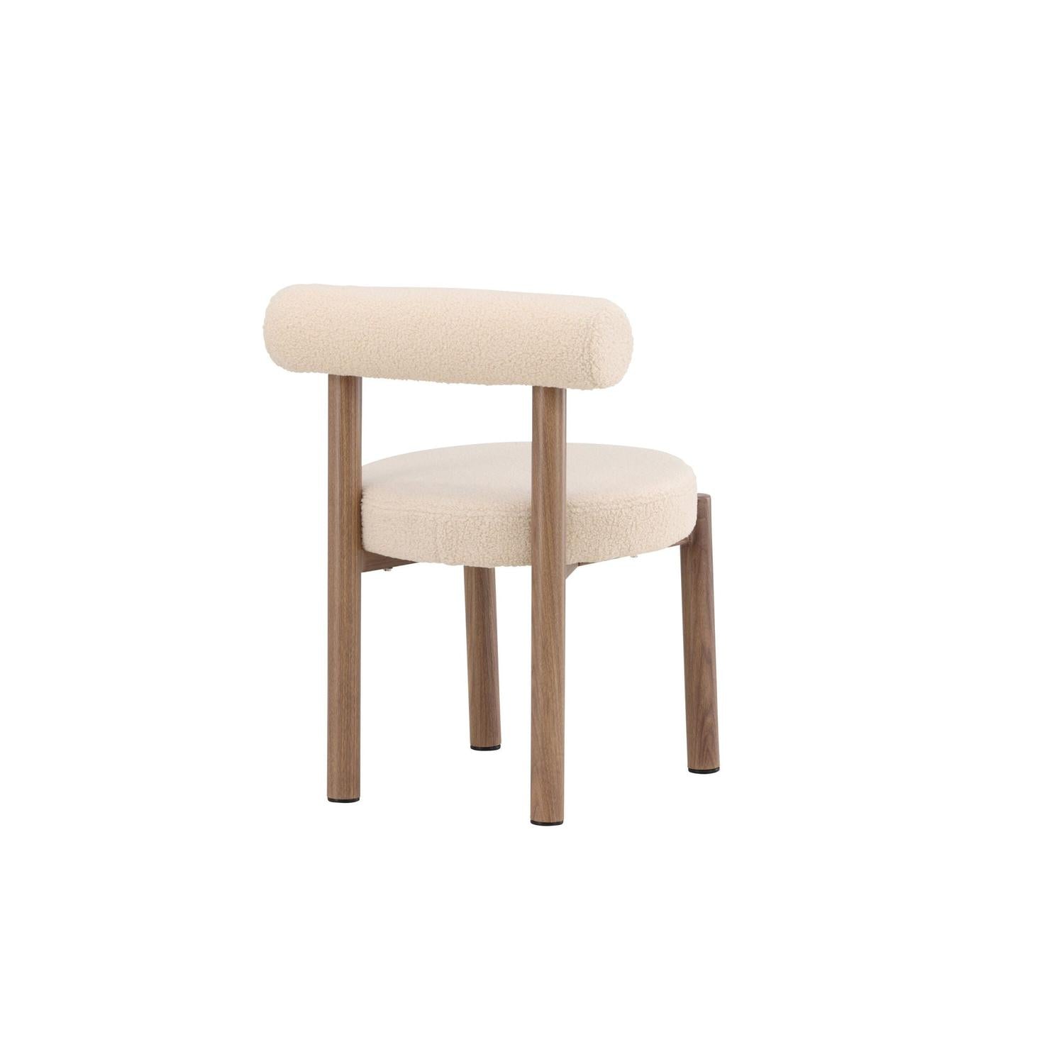 2er-Set Esszimmerstühle Tillo aus Teddy Bouclé - Weiß-Esszimmerstuhl-Venture Home-le canapé