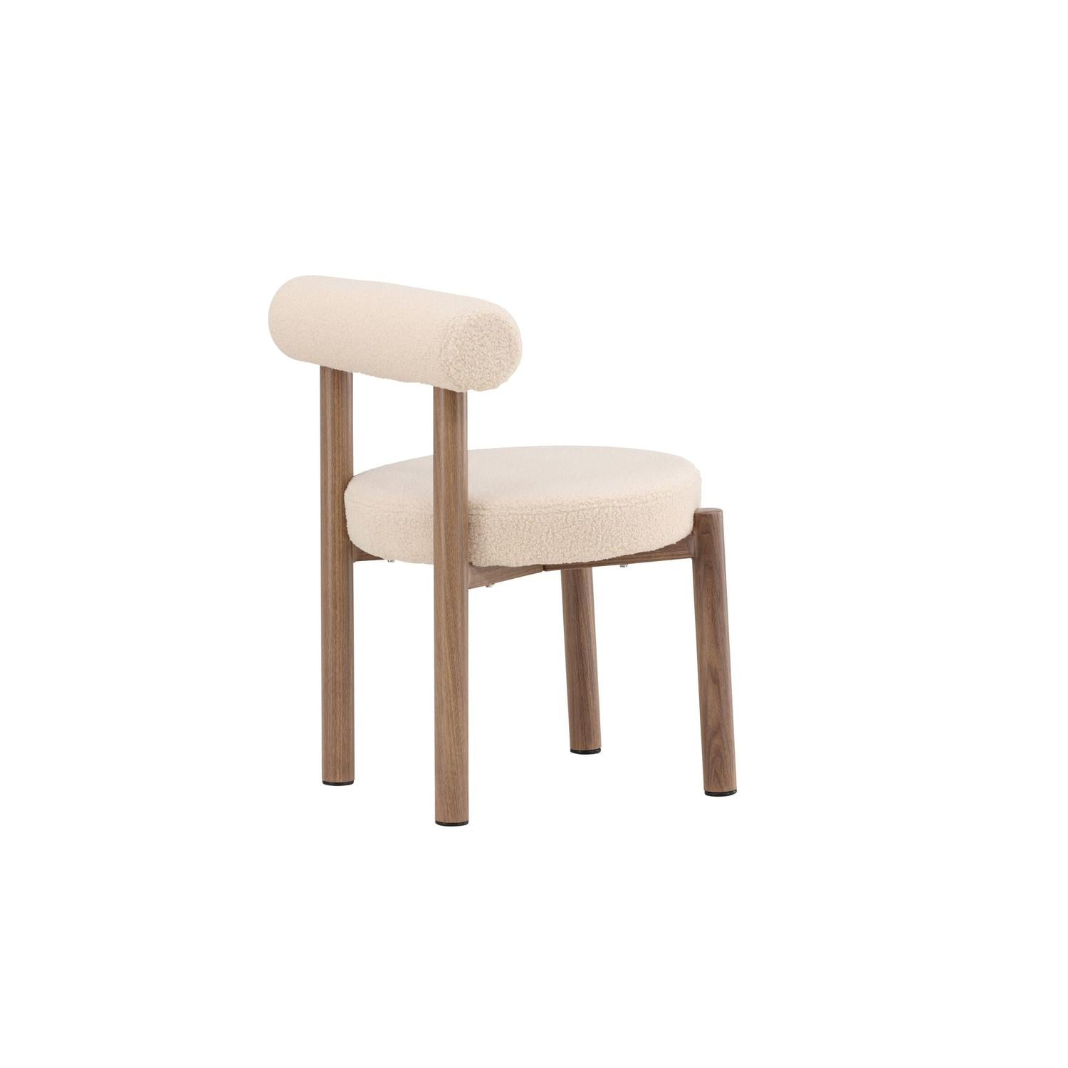 2er-Set Esszimmerstühle Tillo aus Teddy Bouclé - Weiß-Esszimmerstuhl-Venture Home-le canapé