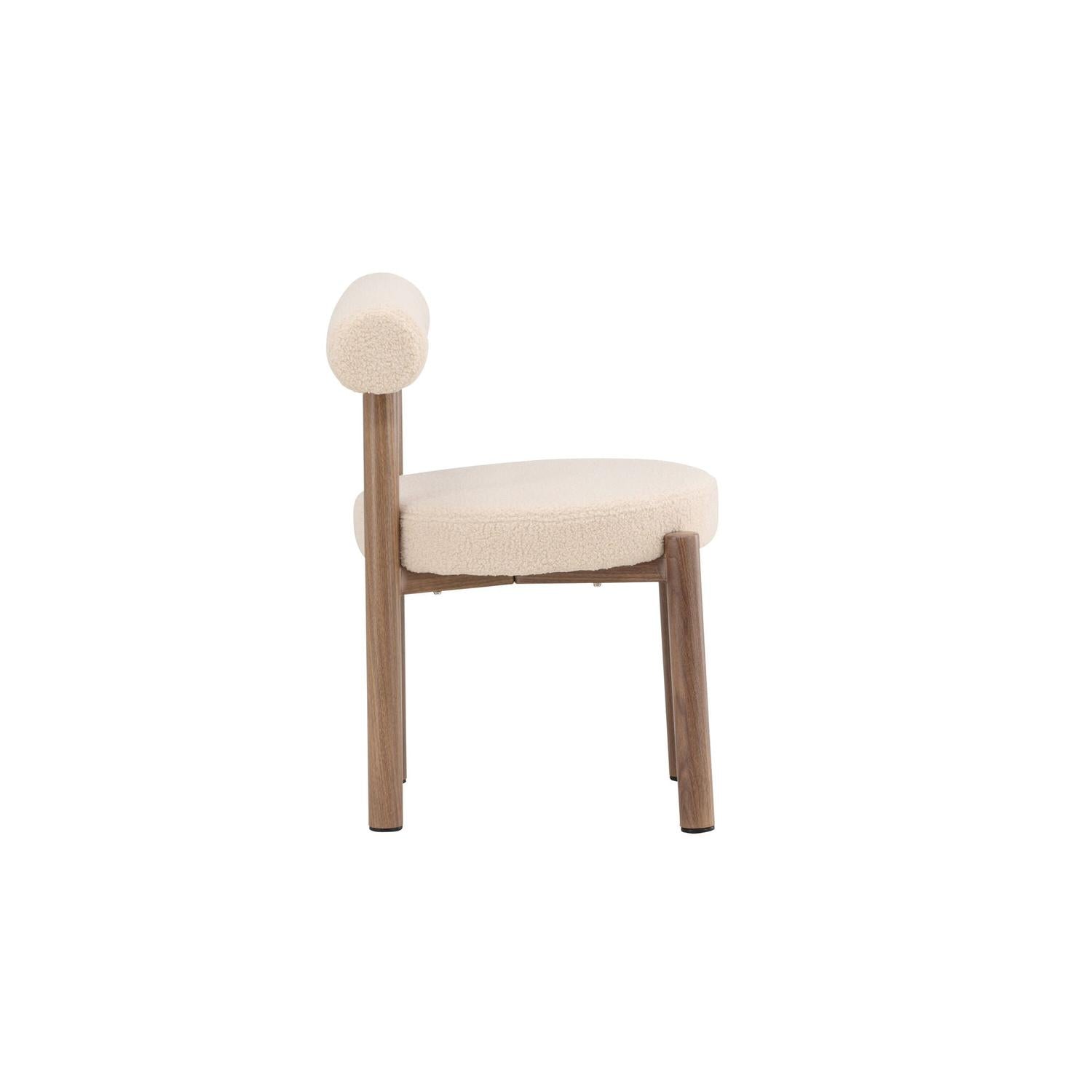 2er-Set Esszimmerstühle Tillo aus Teddy Bouclé - Weiß-Esszimmerstuhl-Venture Home-le canapé