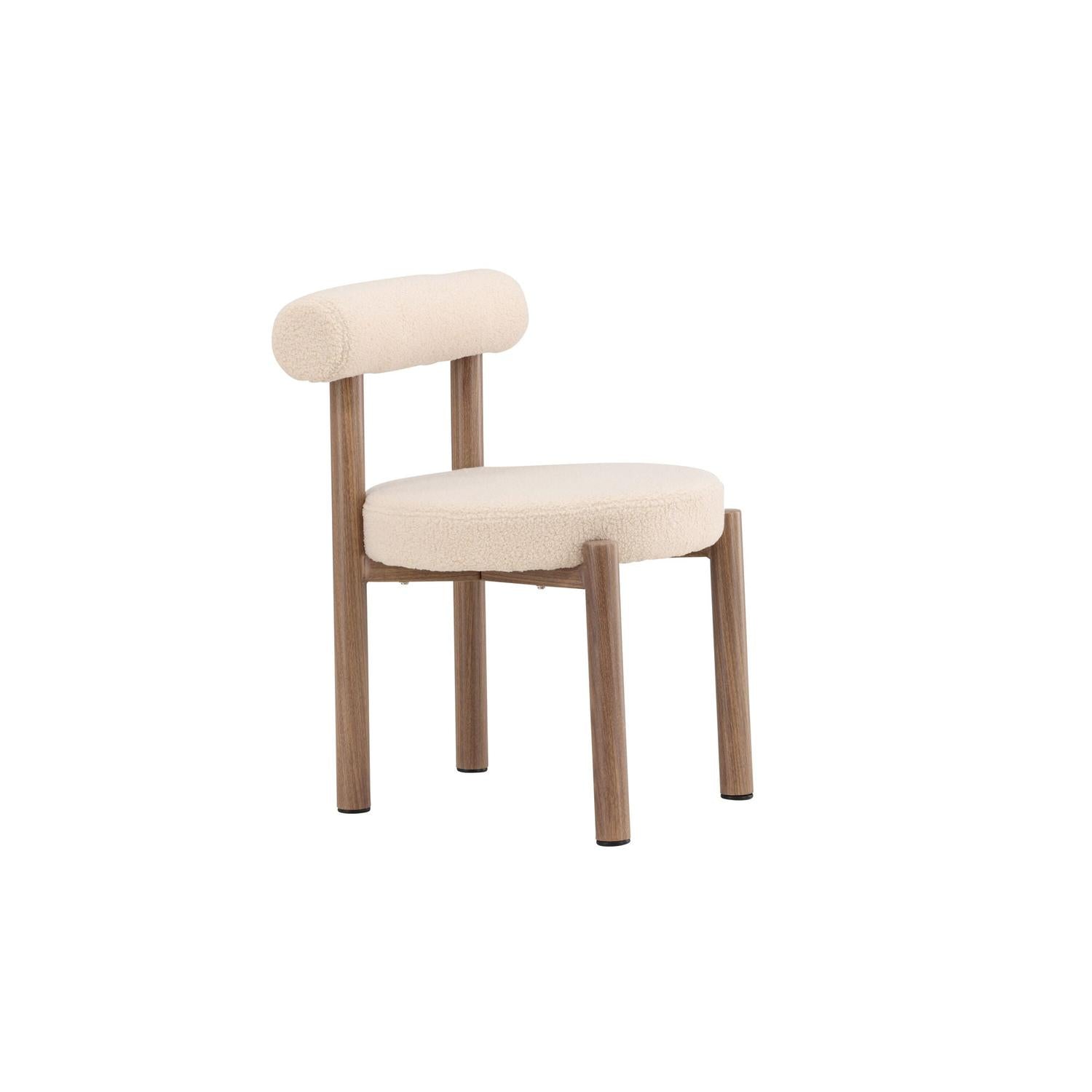 2er-Set Esszimmerstühle Tillo aus Teddy Bouclé - Weiß-Esszimmerstühle-Venture Home-le canapé