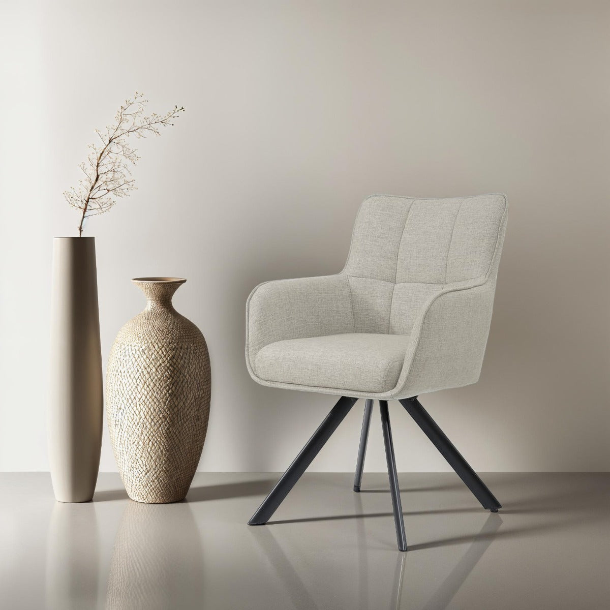 2er-Set Esszimmerstühle Tori - Sandbraun-Esszimmerstühle-Livingfurn-le canapé