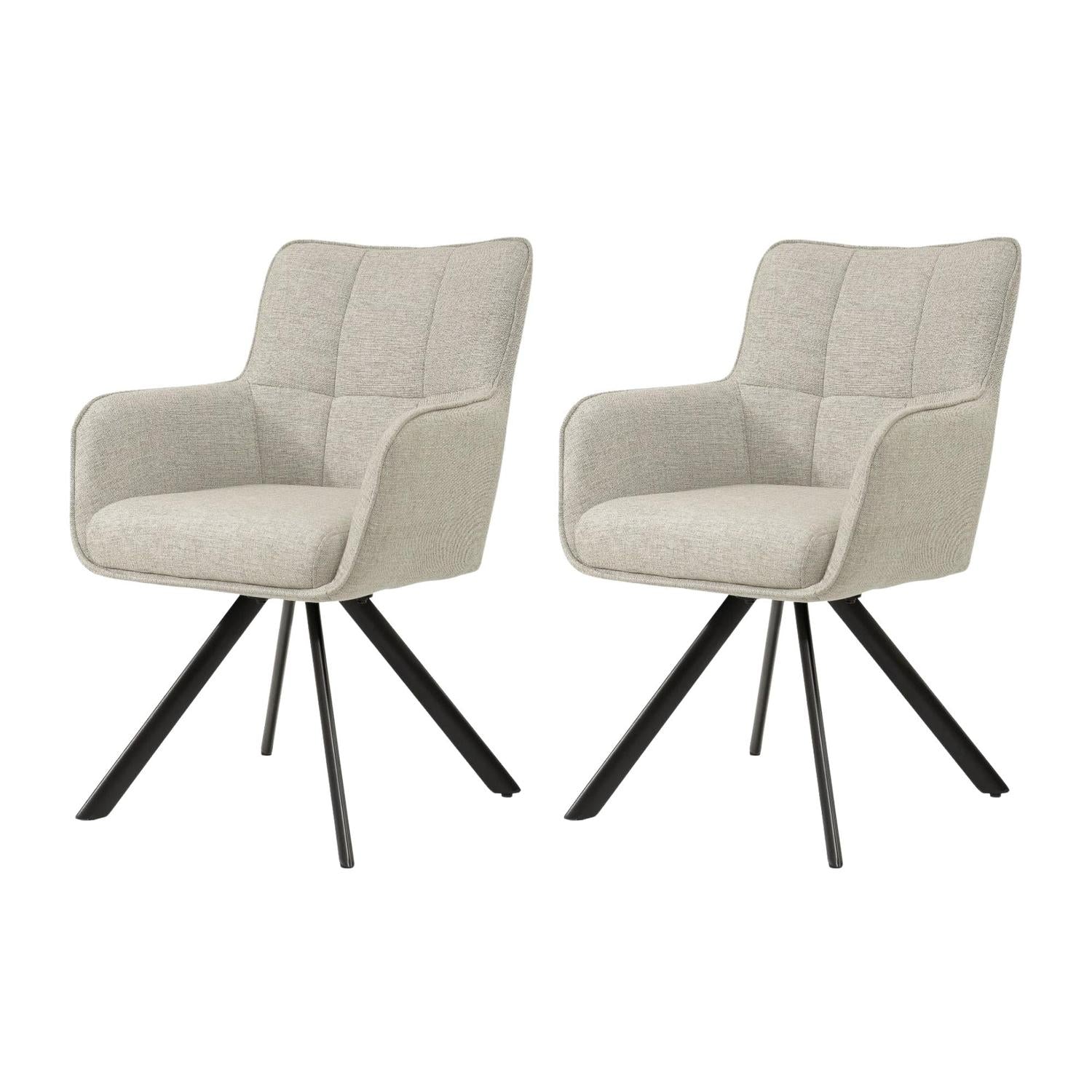 2er-Set Esszimmerstühle Tori - Sandbraun-Esszimmerstühle-Livingfurn-le canapé