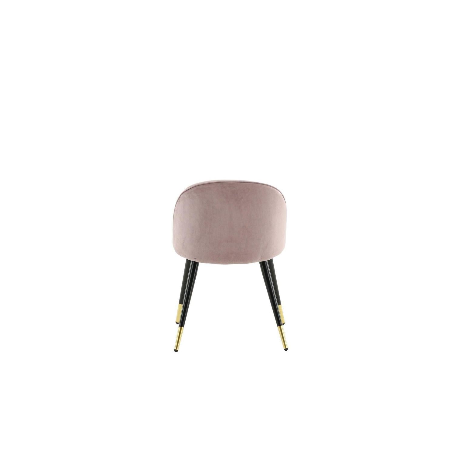 2er-Set Esszimmerstühle Velvet aus Samt - Altrosa / Schwarz / Messing-Polsterstühle-Venture Home-le canapé