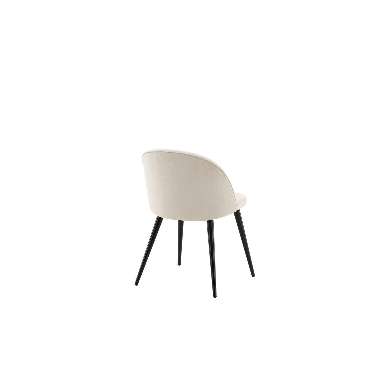 2er-Set Esszimmerstühle Velvet aus Samt - Beige-Polsterstühle-Venture Home-le canapé