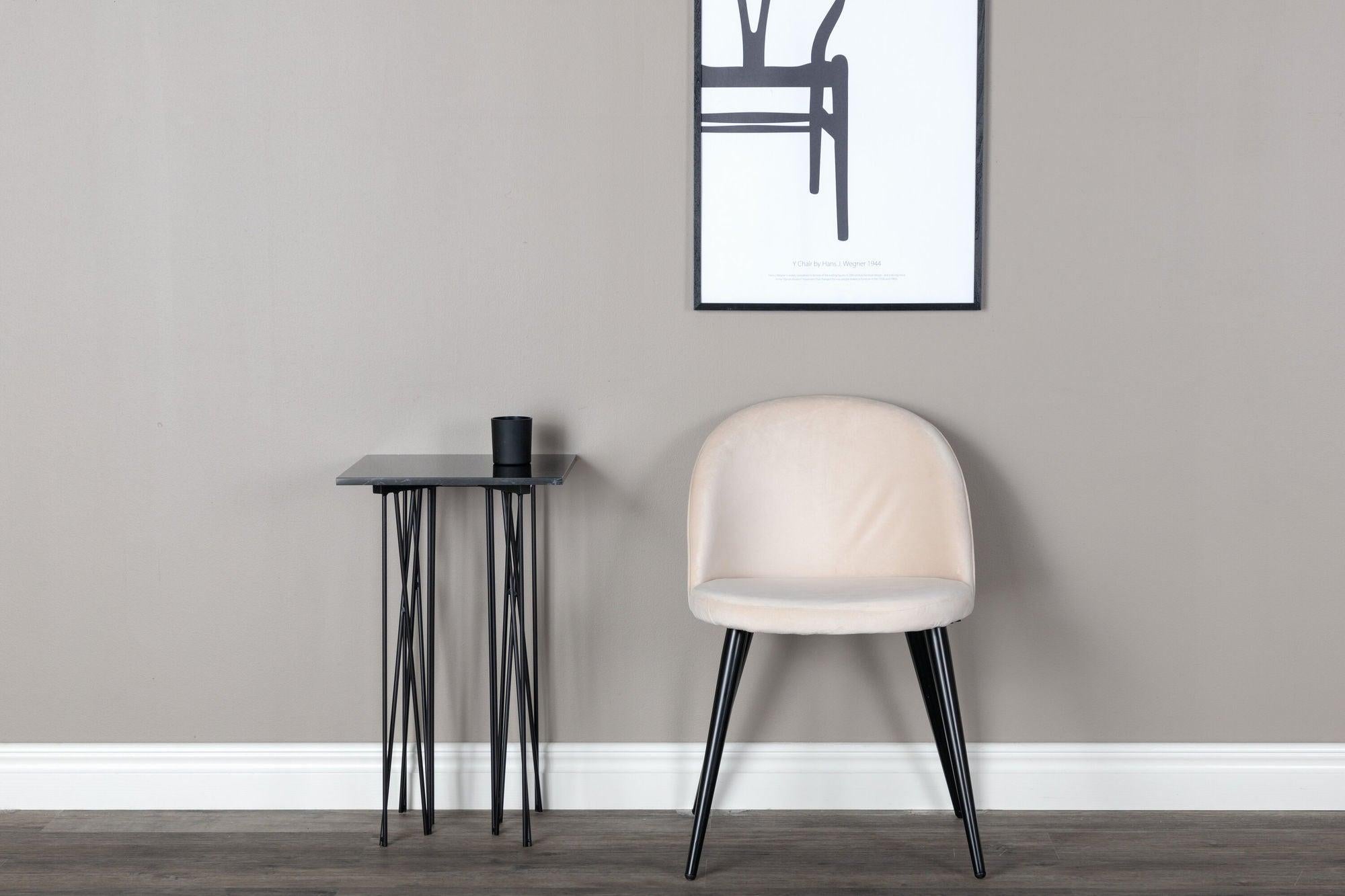 2er-Set Esszimmerstühle Velvet aus Samt - Beige-Polsterstühle-Venture Home-le canapé