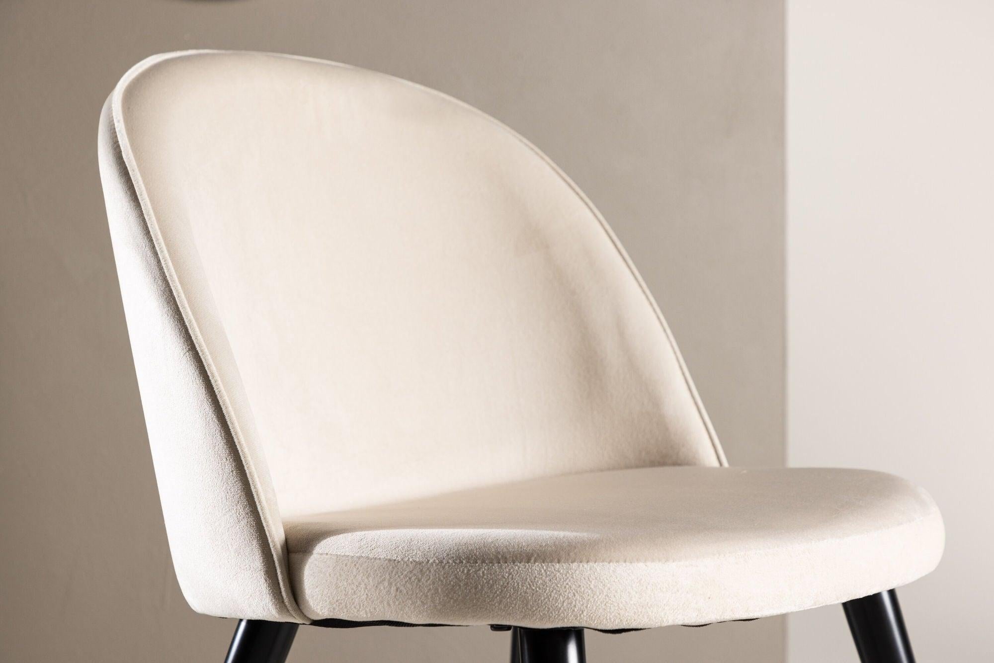 2er-Set Esszimmerstühle Velvet aus Samt - Beige-Polsterstühle-Venture Home-le canapé