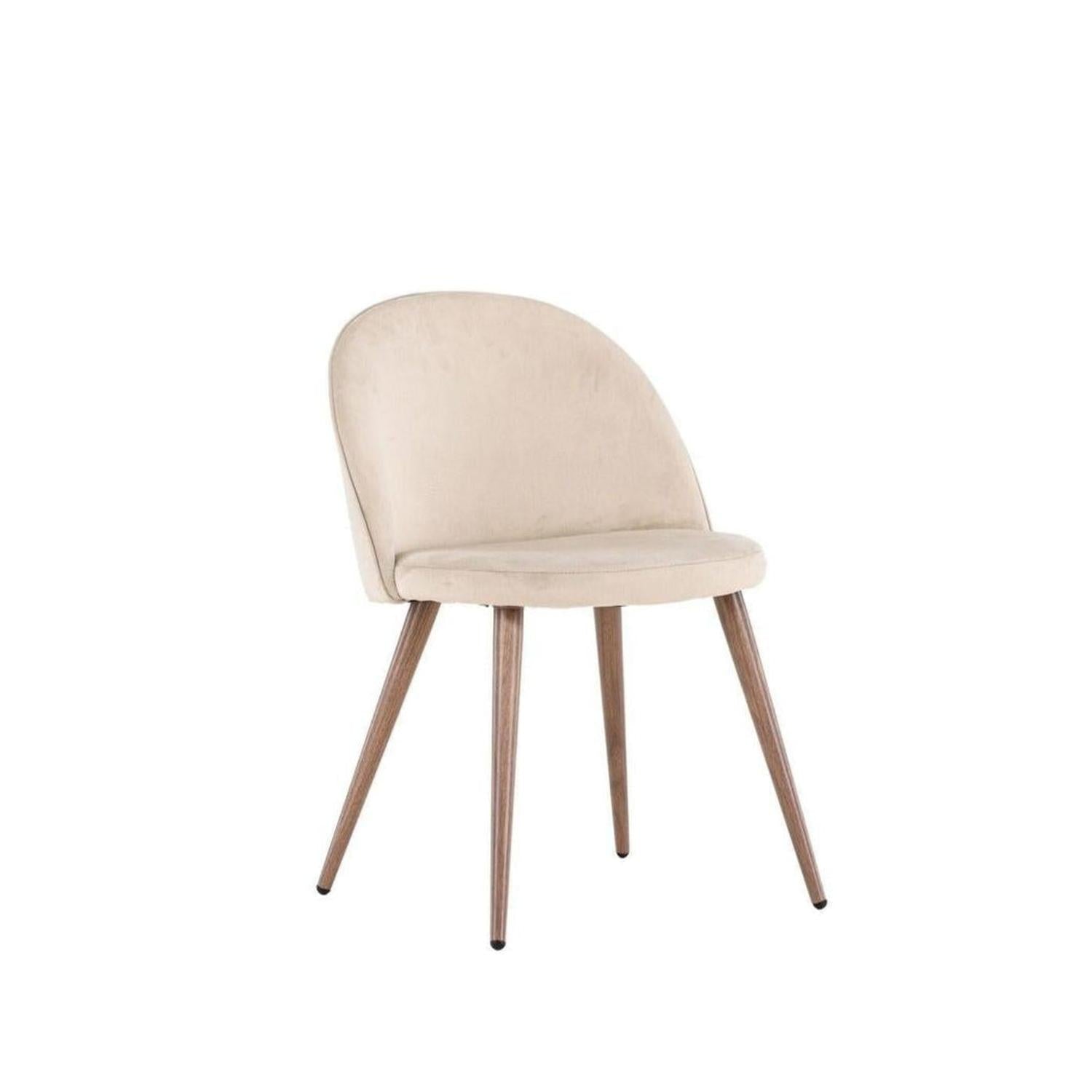 2er-Set Esszimmerstühle Velvet aus Samt - Beige-Polsterstühle-Venture Home-le canapé