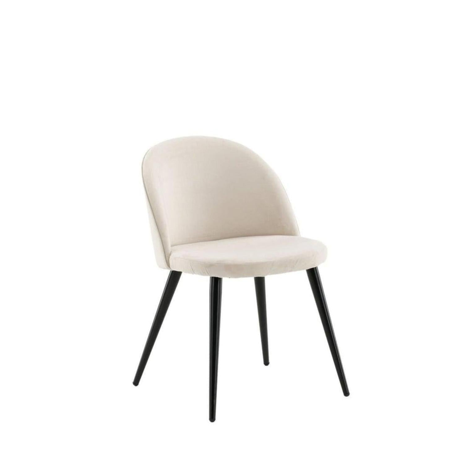 2er-Set Esszimmerstühle Velvet aus Samt - Beige-Polsterstühle-Venture Home-le canapé