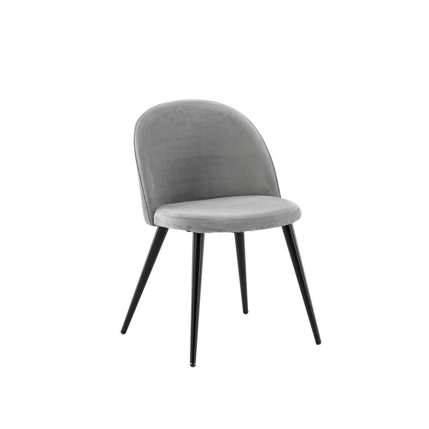 2er-Set Esszimmerstühle Velvet aus Samt - Grau-Polsterstühle-Venture Home-le canapé