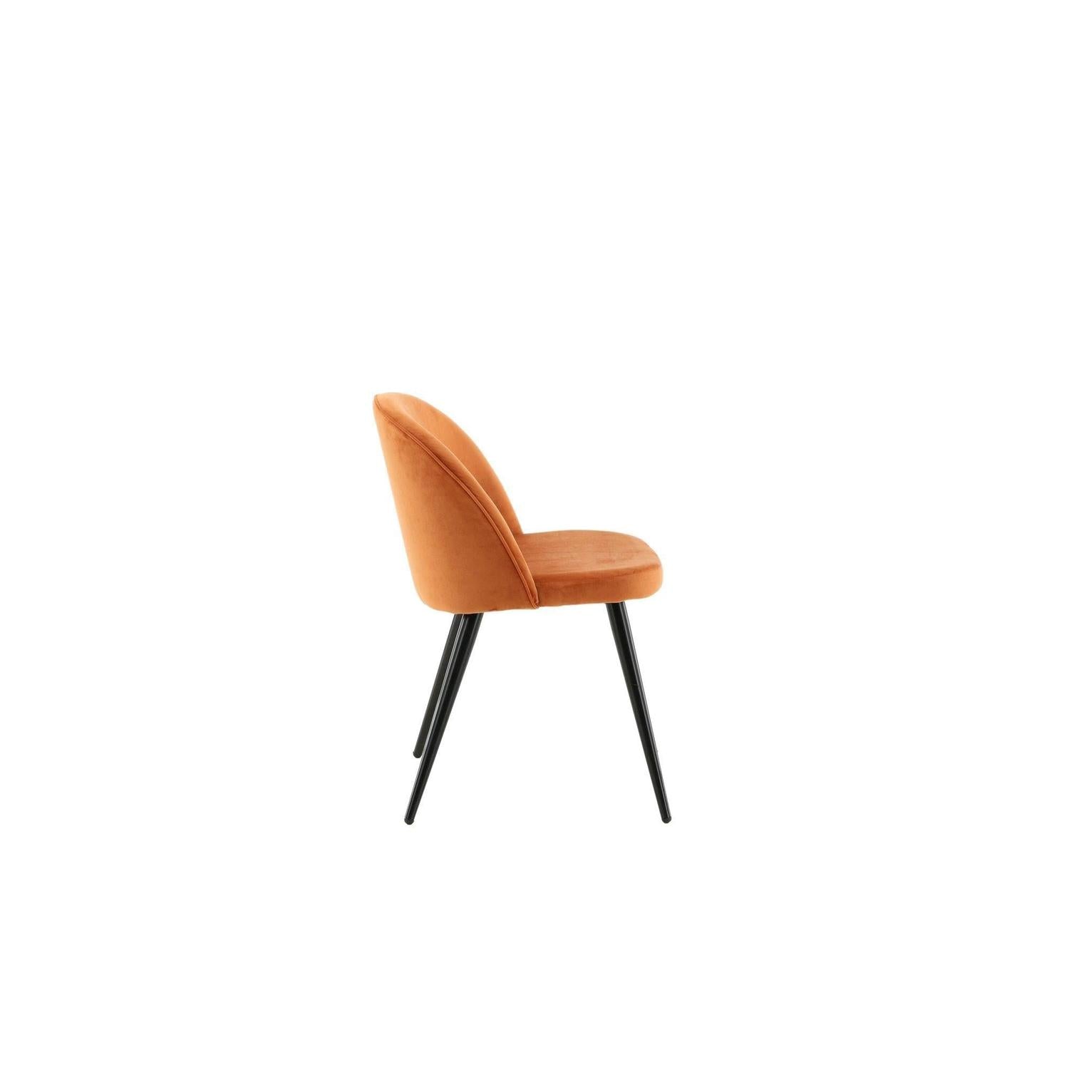 2er-Set Esszimmerstühle Velvet aus Samt - Orange-Polsterstühle-Venture Home-le canapé