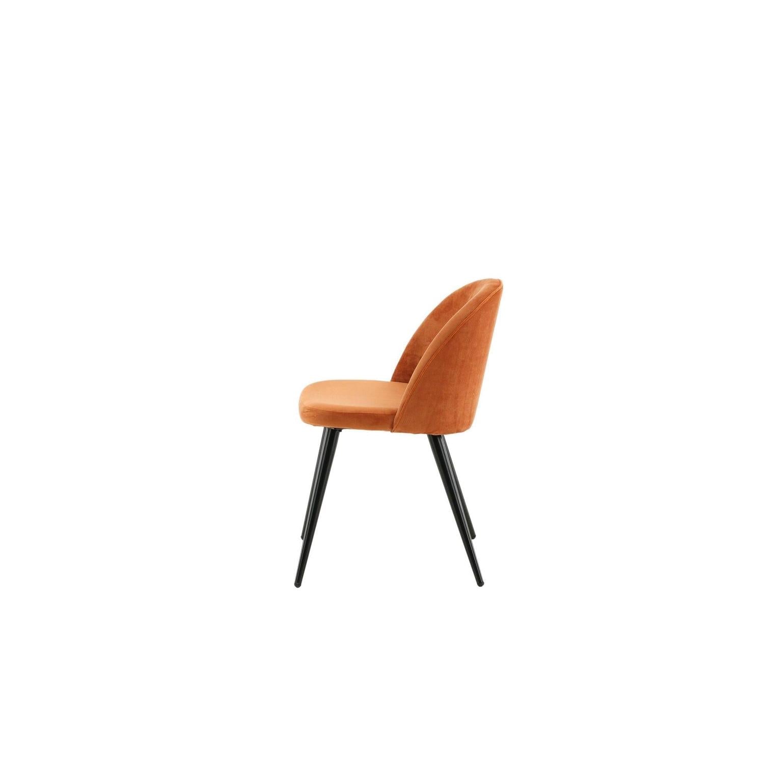 2er-Set Esszimmerstühle Velvet aus Samt - Orange-Polsterstühle-Venture Home-le canapé