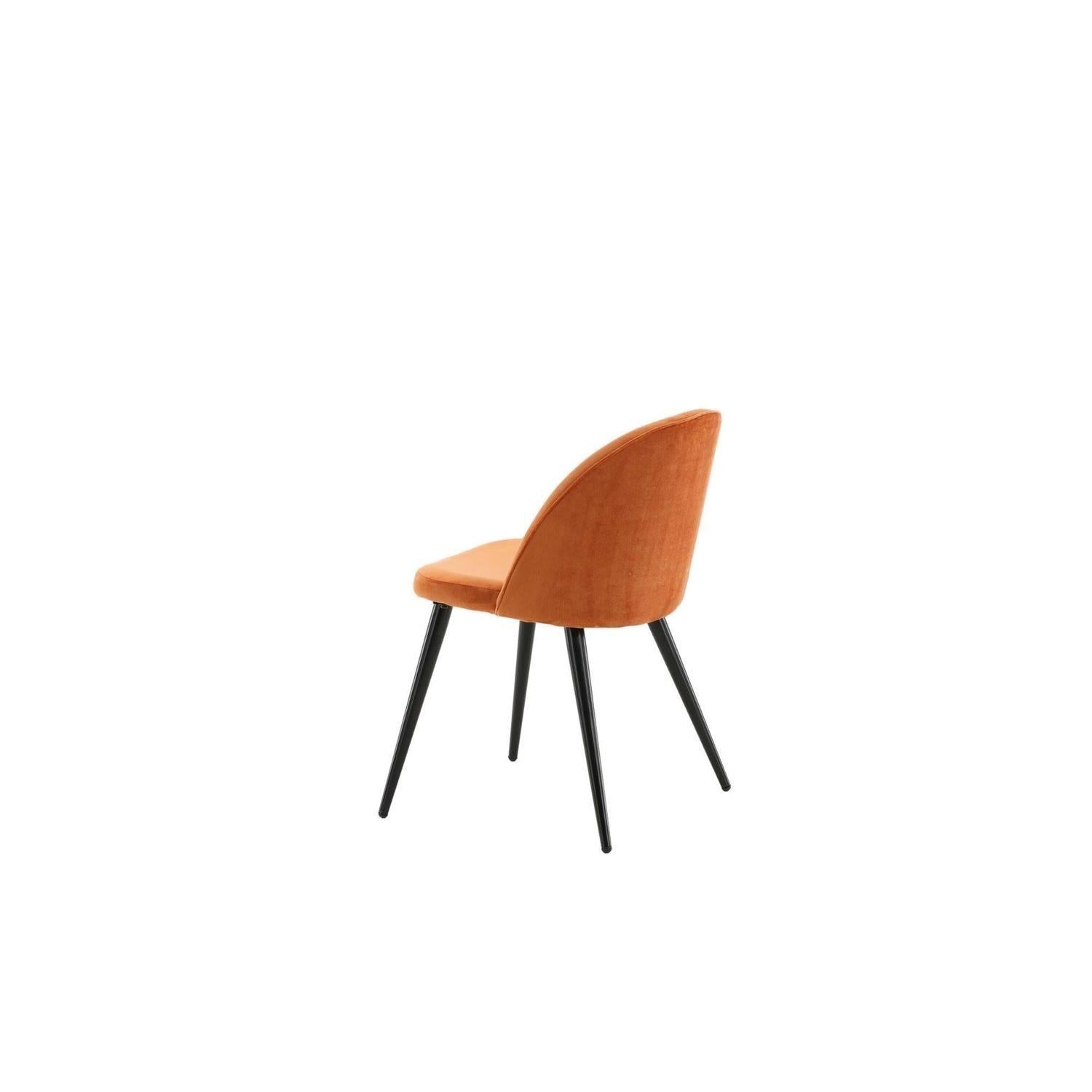 2er-Set Esszimmerstühle Velvet aus Samt - Orange-Polsterstühle-Venture Home-le canapé
