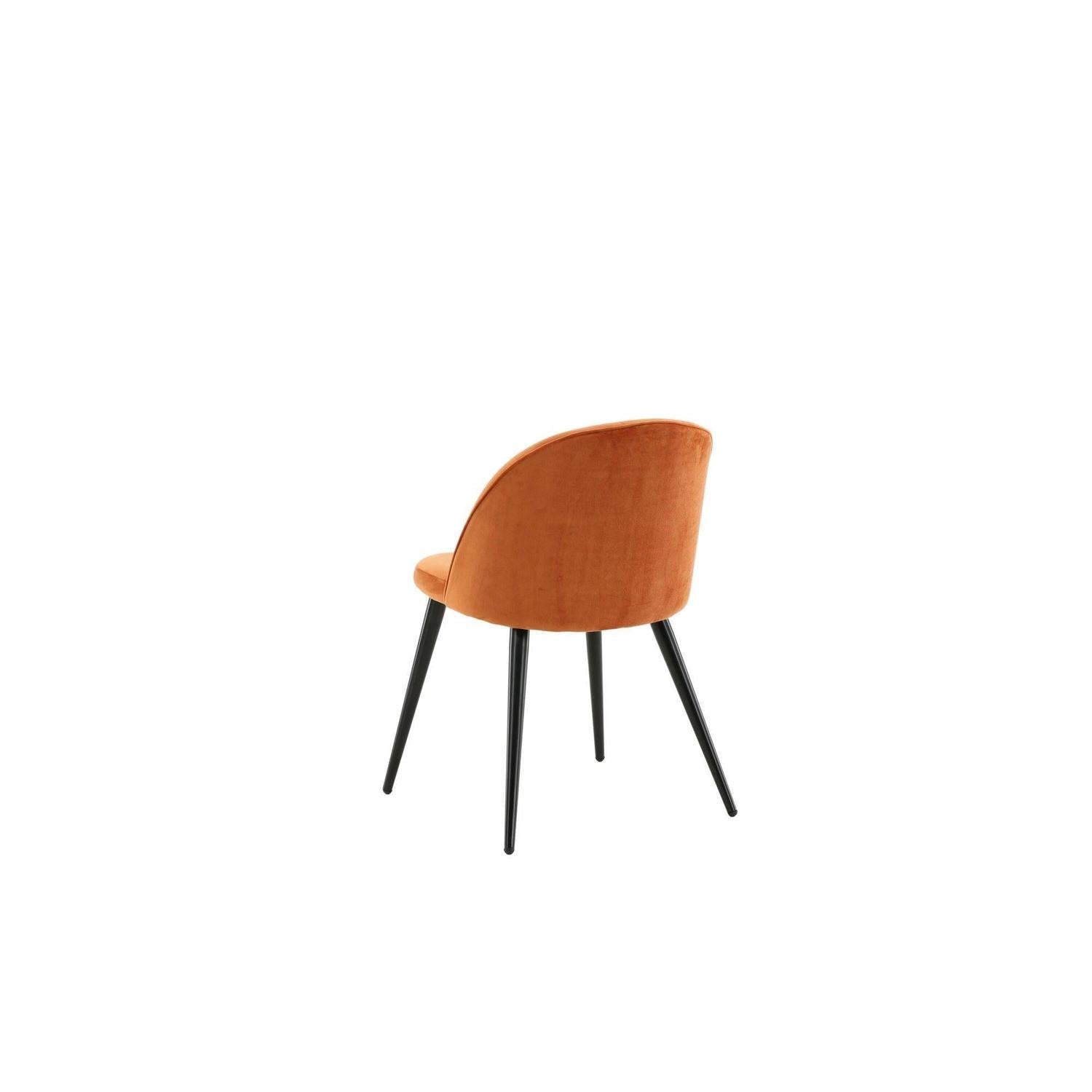 2er-Set Esszimmerstühle Velvet aus Samt - Orange-Polsterstühle-Venture Home-le canapé