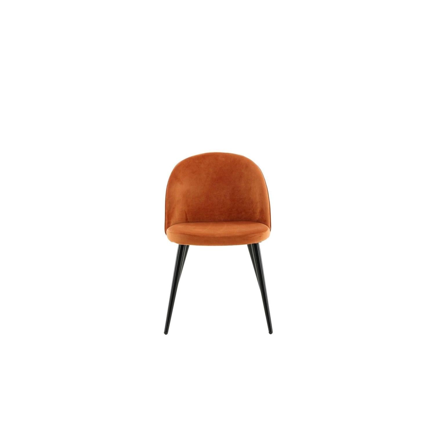 2er-Set Esszimmerstühle Velvet aus Samt - Orange-Polsterstühle-Venture Home-le canapé