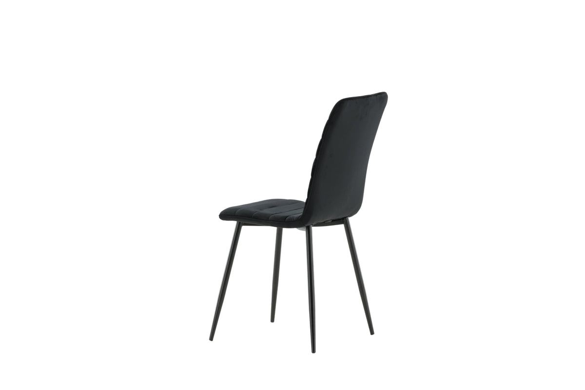 2er-Set Esszimmerstühle Windu aus Samt - Schwarz-Esszimmerstühle-Venture Home-le canapé