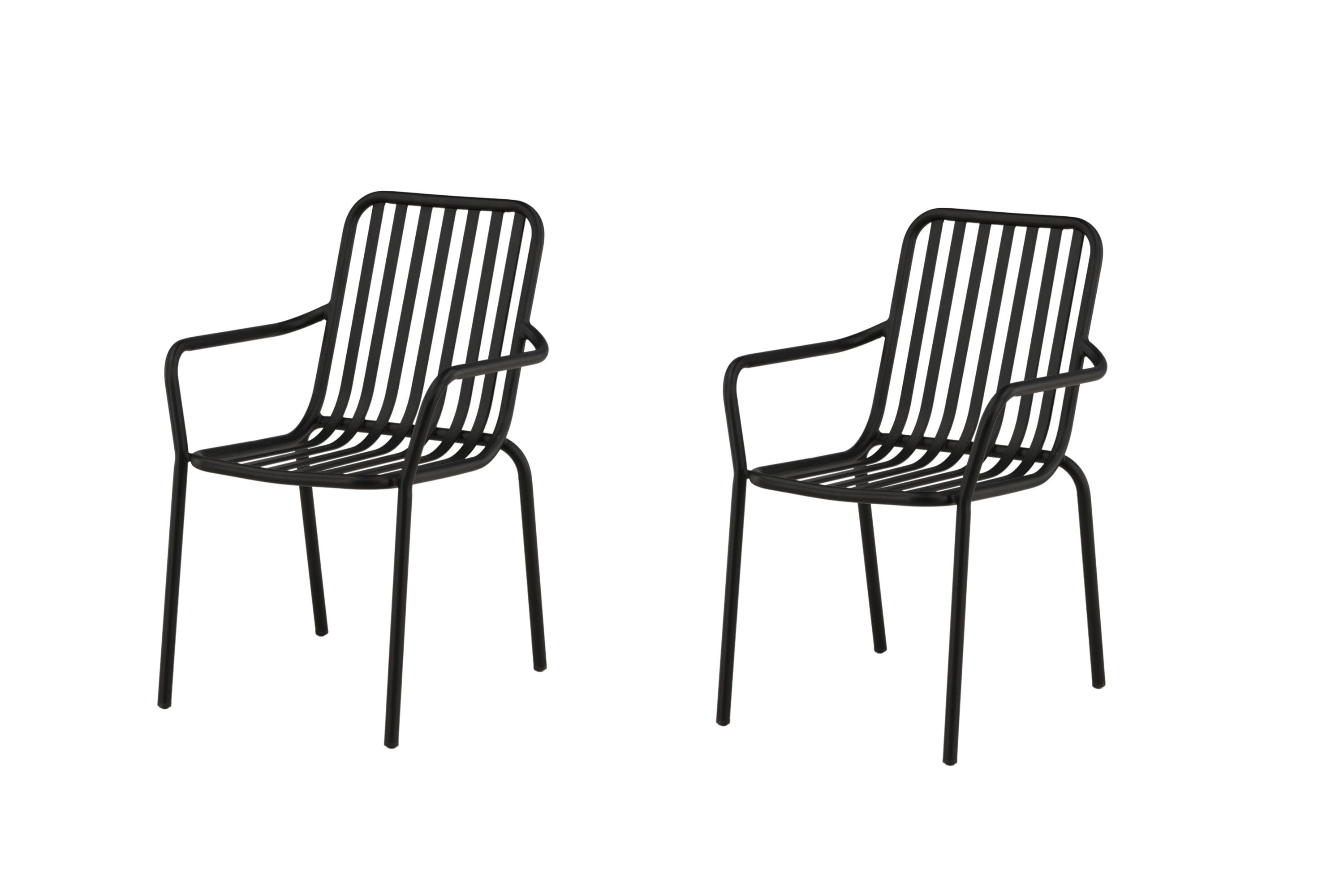 2er-Set Gartenstühle Peking - Schwarz-Outdoor Stühle-Venture Home-le canapé