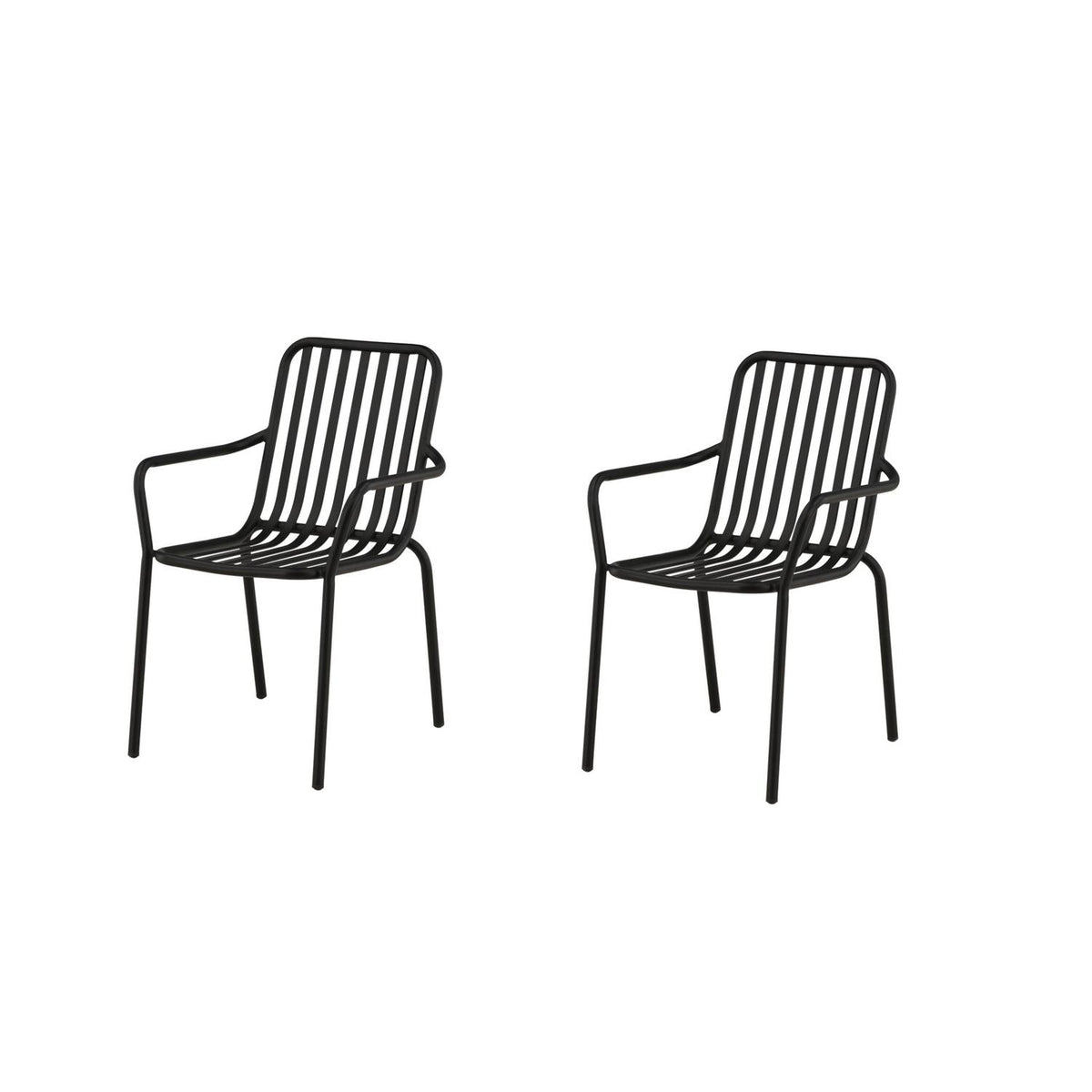 2er-Set Gartenstühle Peking - Schwarz-Outdoor Stühle-Venture Home-le canapé