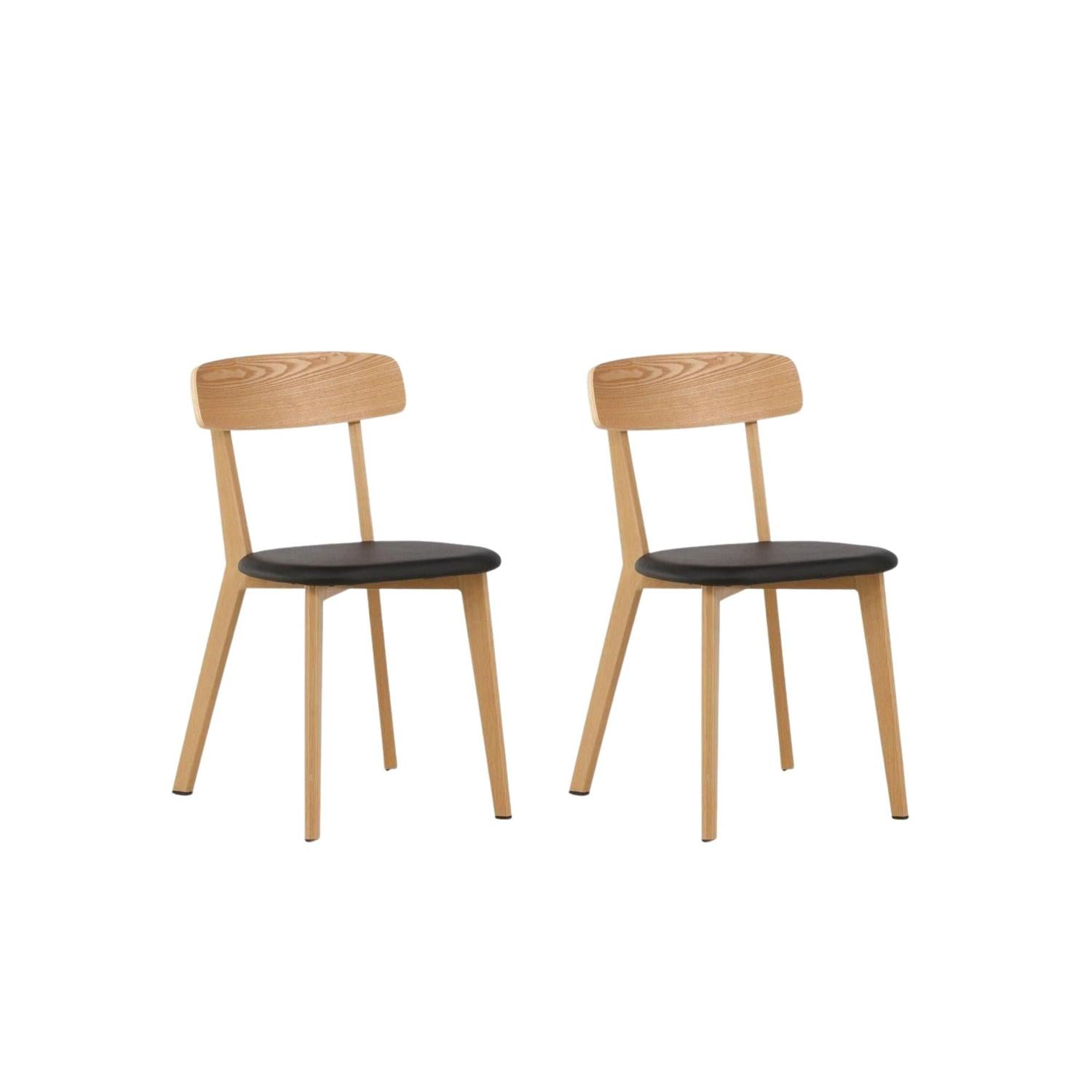 2er-Set Holzstühle Sanjos - Eiche Dekor-Holzstühle-Venture Home-le canapé