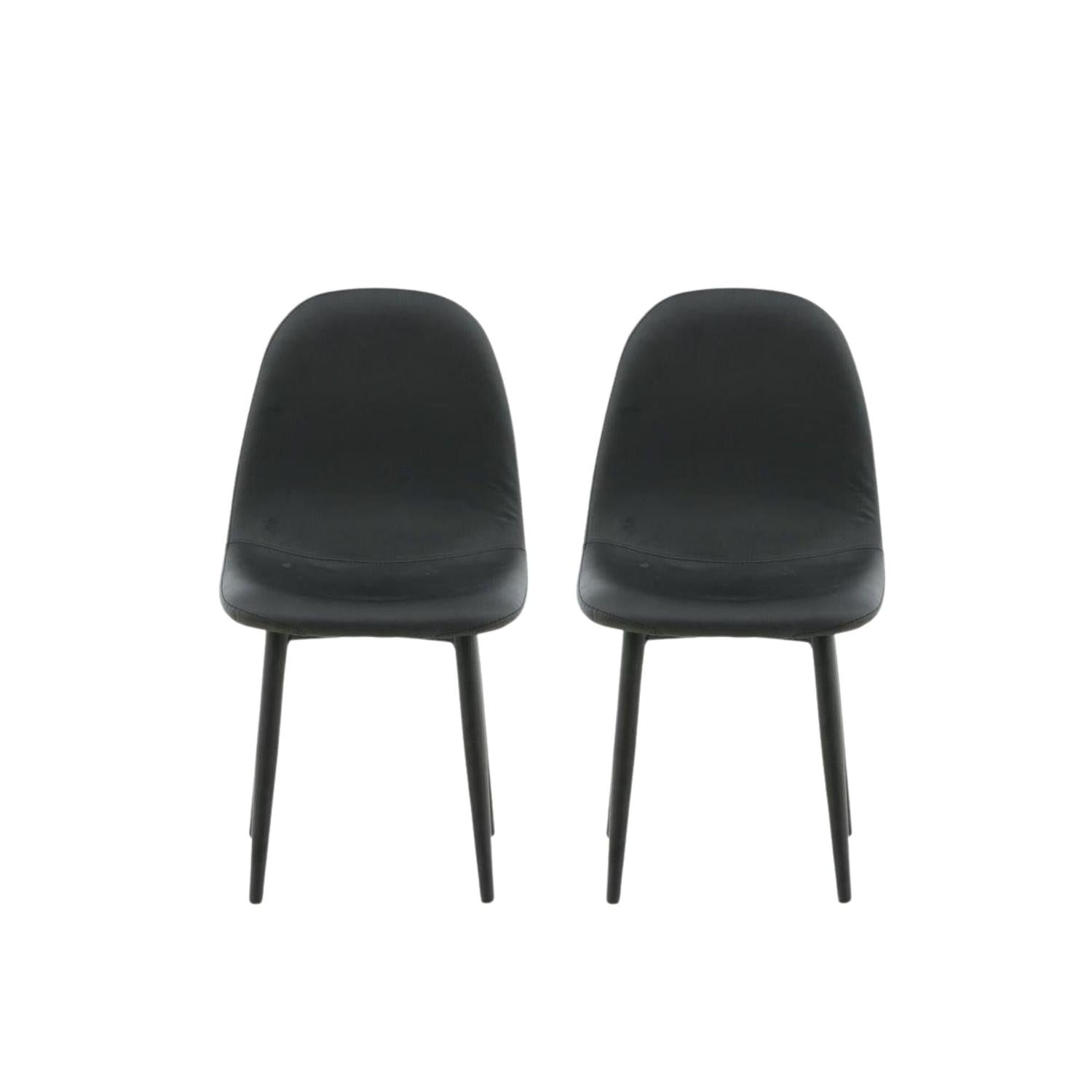 2er-Set Kinderstühle Polar aus Kunstleder - Schwarz-Kinderstühle-Venture Home-le canapé