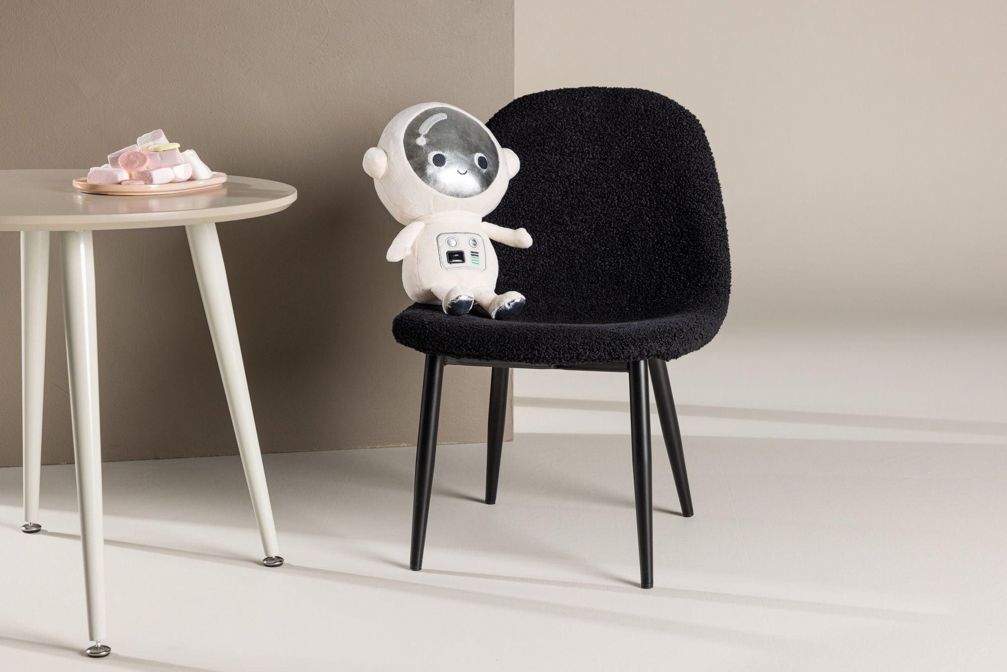 2er-Set Kinderstühle Polar aus Teddystoff (Bouclé) - Schwarz-Kinderstuhl-Venture Home-le canapé