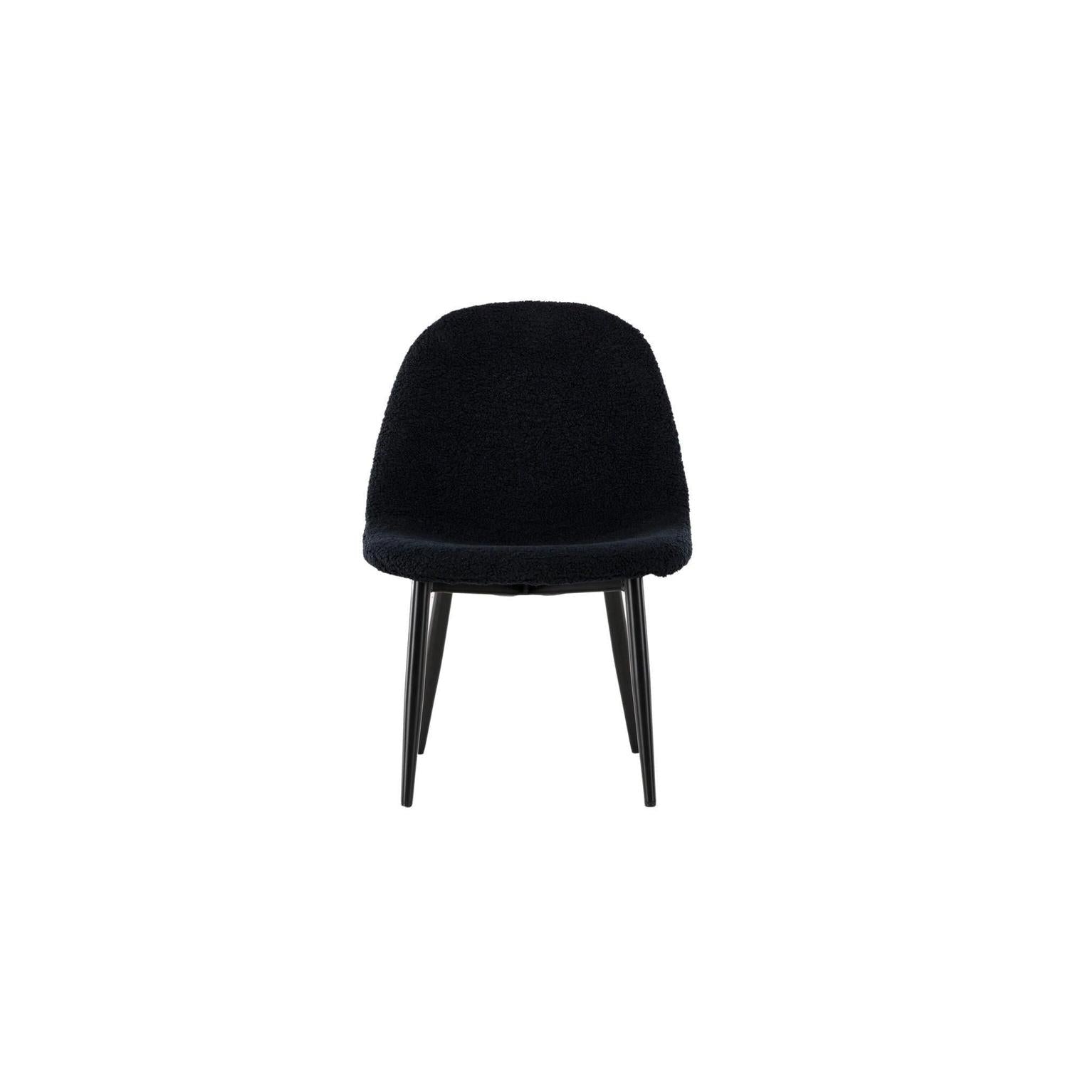 2er-Set Kinderstühle Polar aus Teddystoff (Bouclé) - Schwarz-Kinderstuhl-Venture Home-le canapé