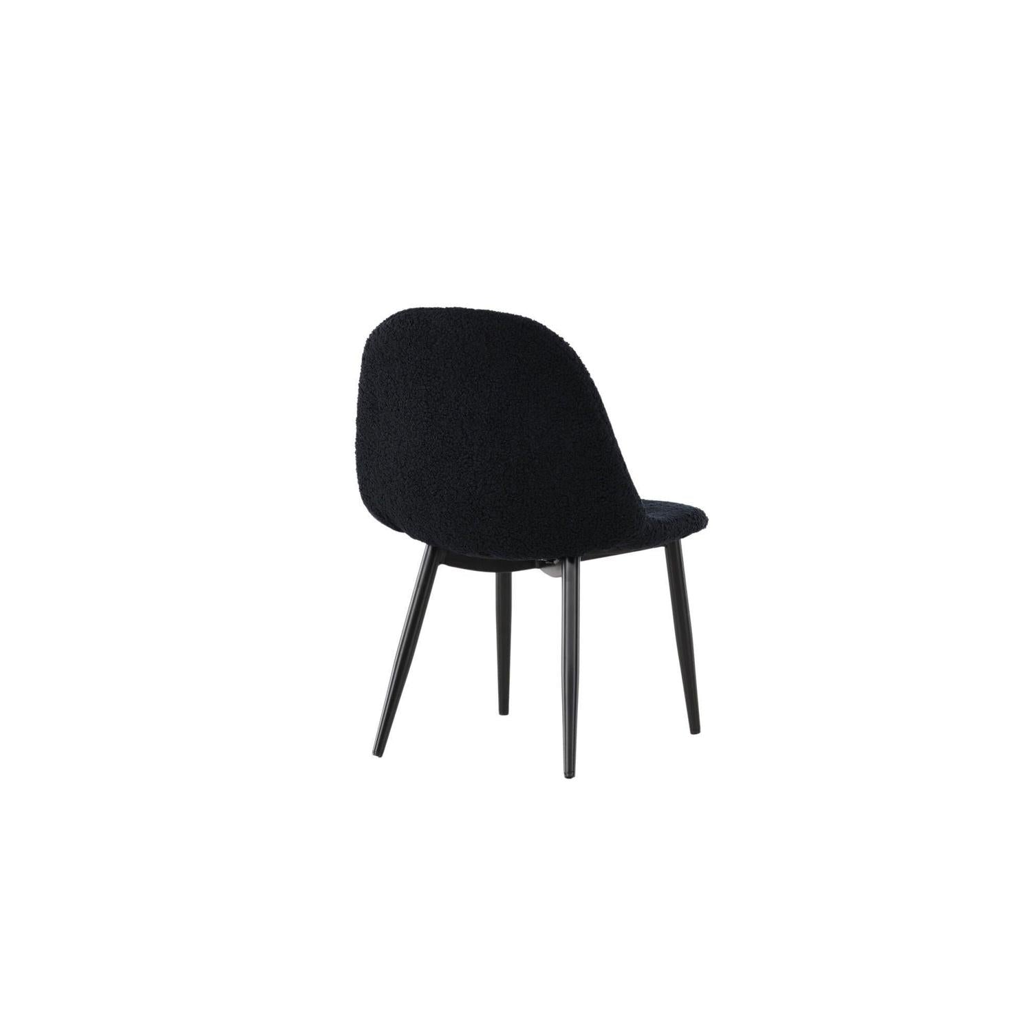 2er-Set Kinderstühle Polar aus Teddystoff (Bouclé) - Schwarz-Kinderstühle-Venture Home-le canapé