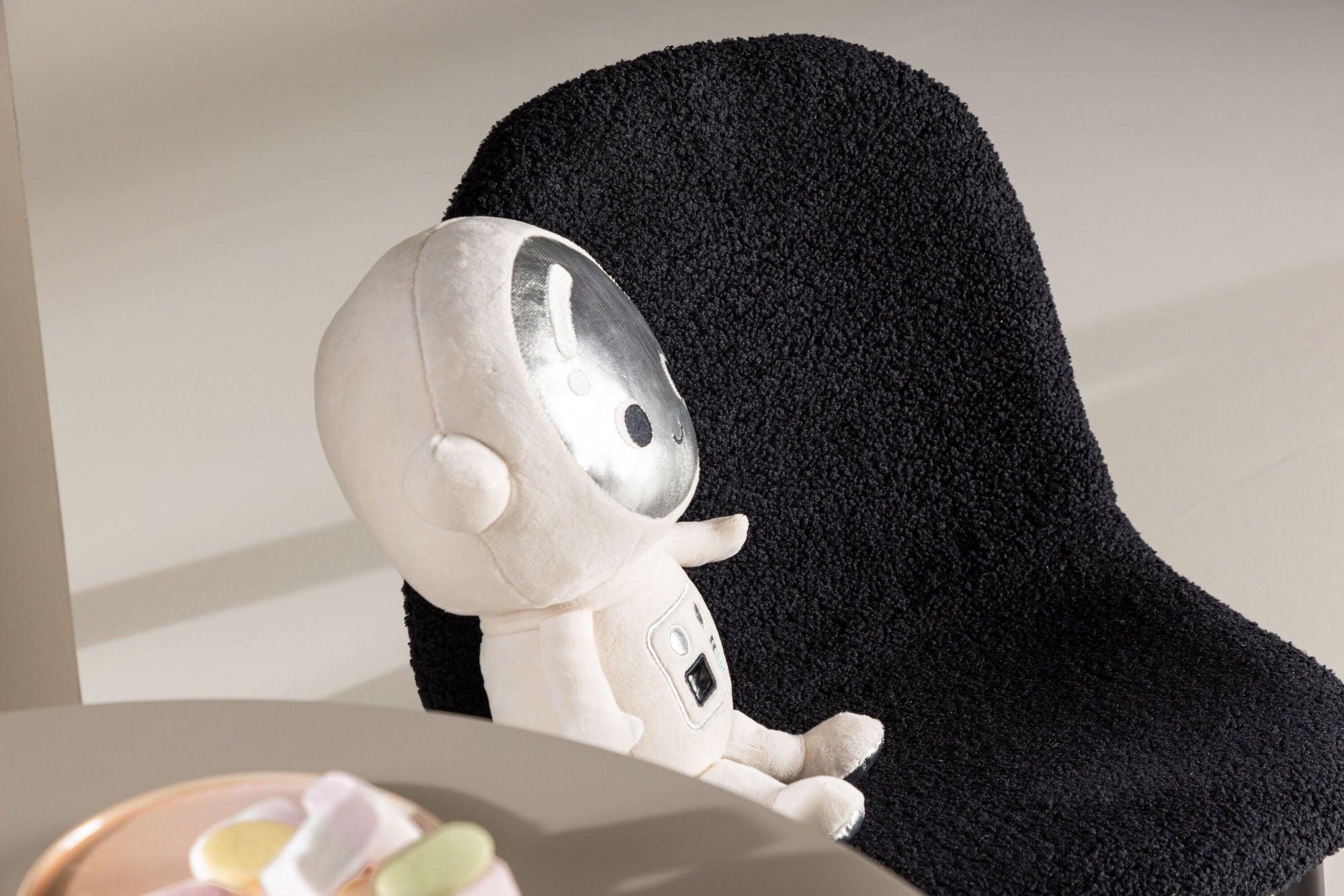 2er-Set Kinderstühle Polar aus Teddystoff (Bouclé) - Schwarz-Kinderstühle-Venture Home-le canapé